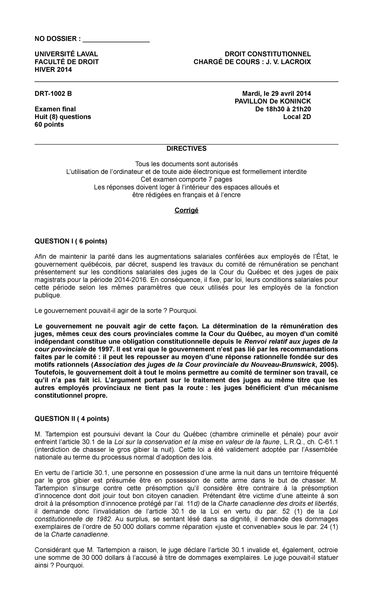 Examen 29 Avril, questions et réponses - NO DOSSIER Sns-Brigh10