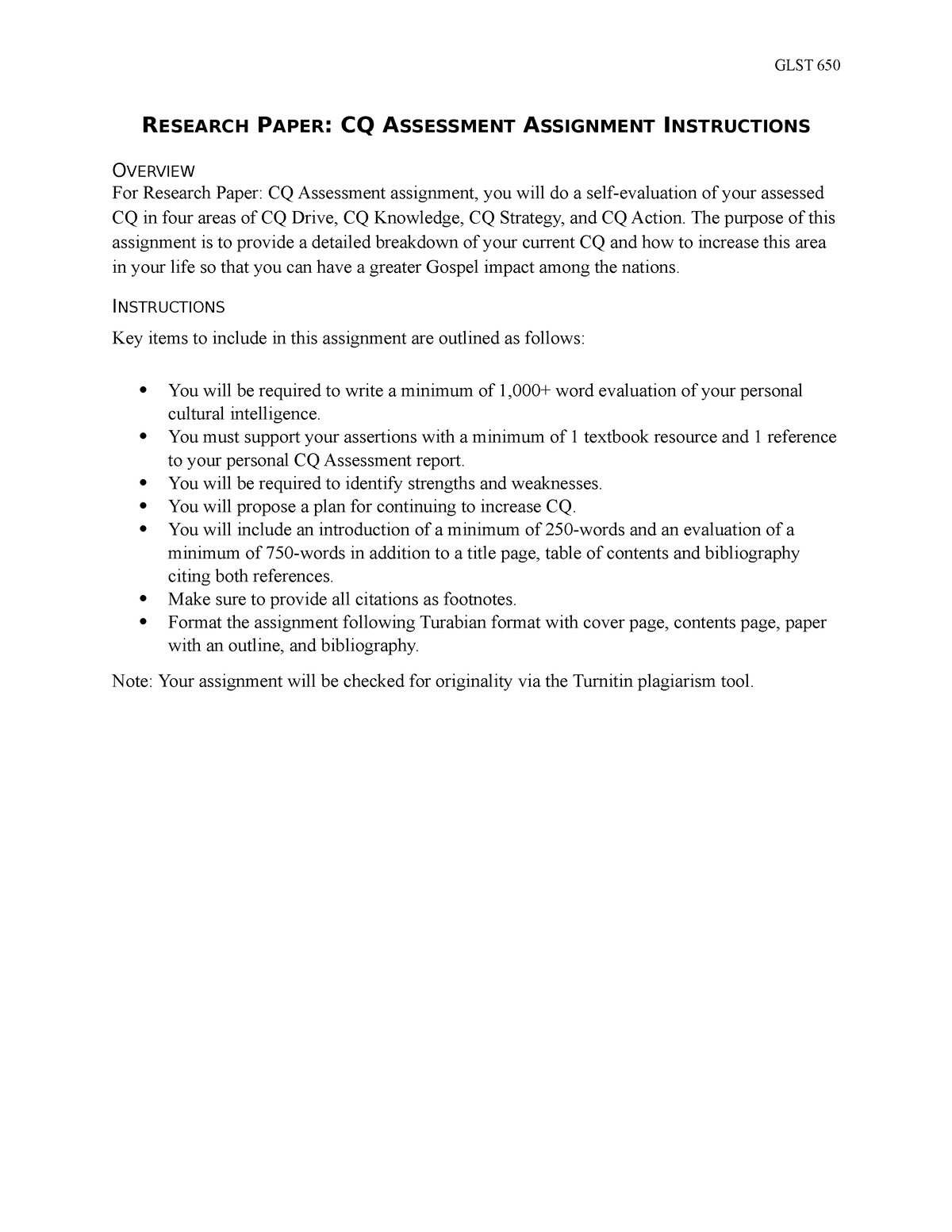 research paper cq assessment assignment