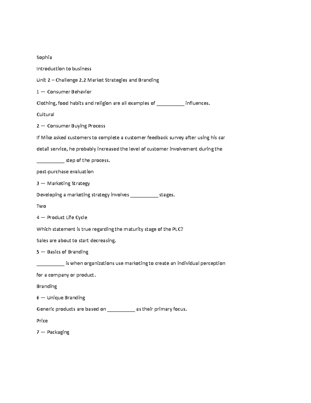 2.2 Questions answers - Sofia Learning Touchstone 2.2 - Sophia ...