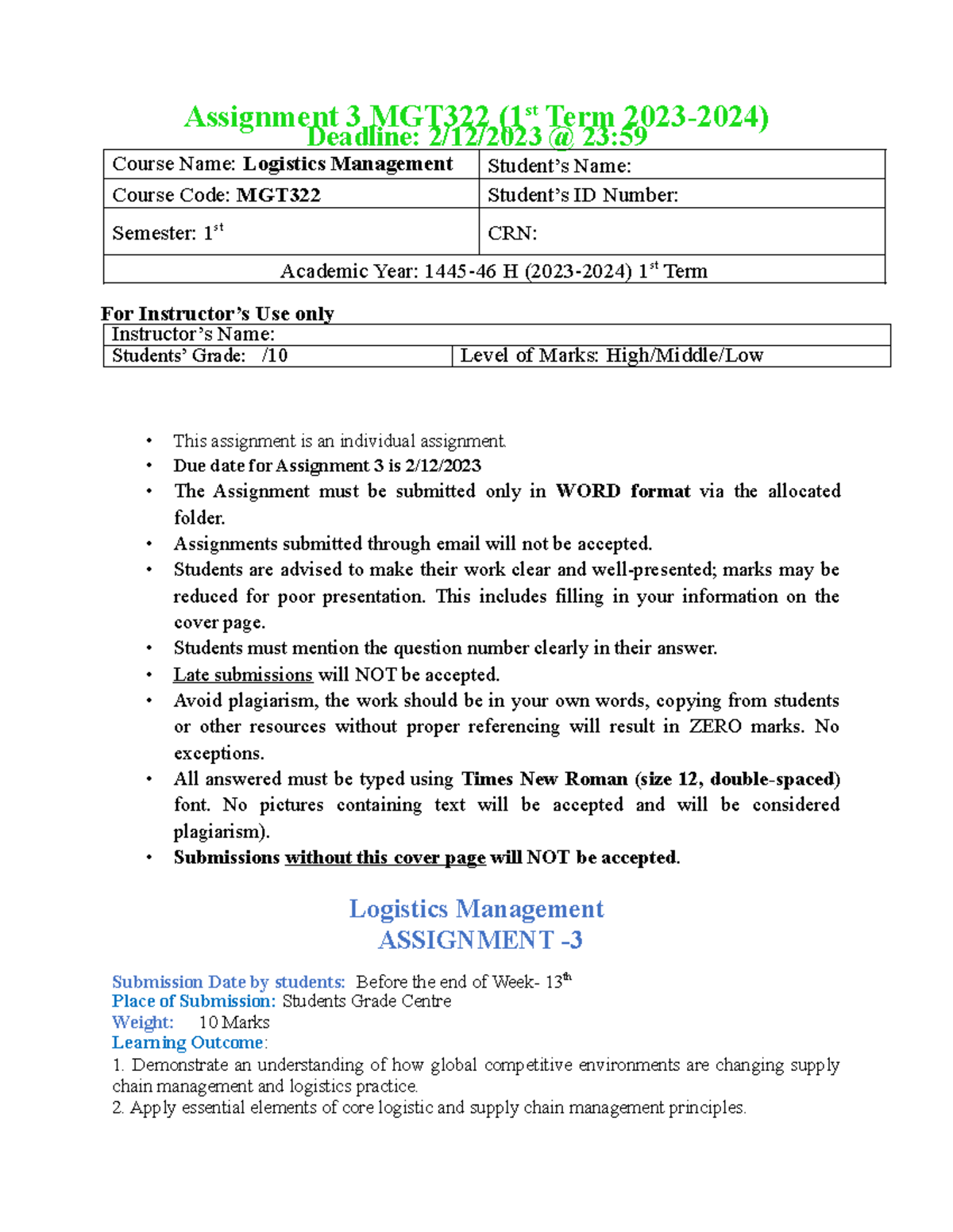 Attachment 1 - Assignment on development studies - Assignment 3 MGT322 ...
