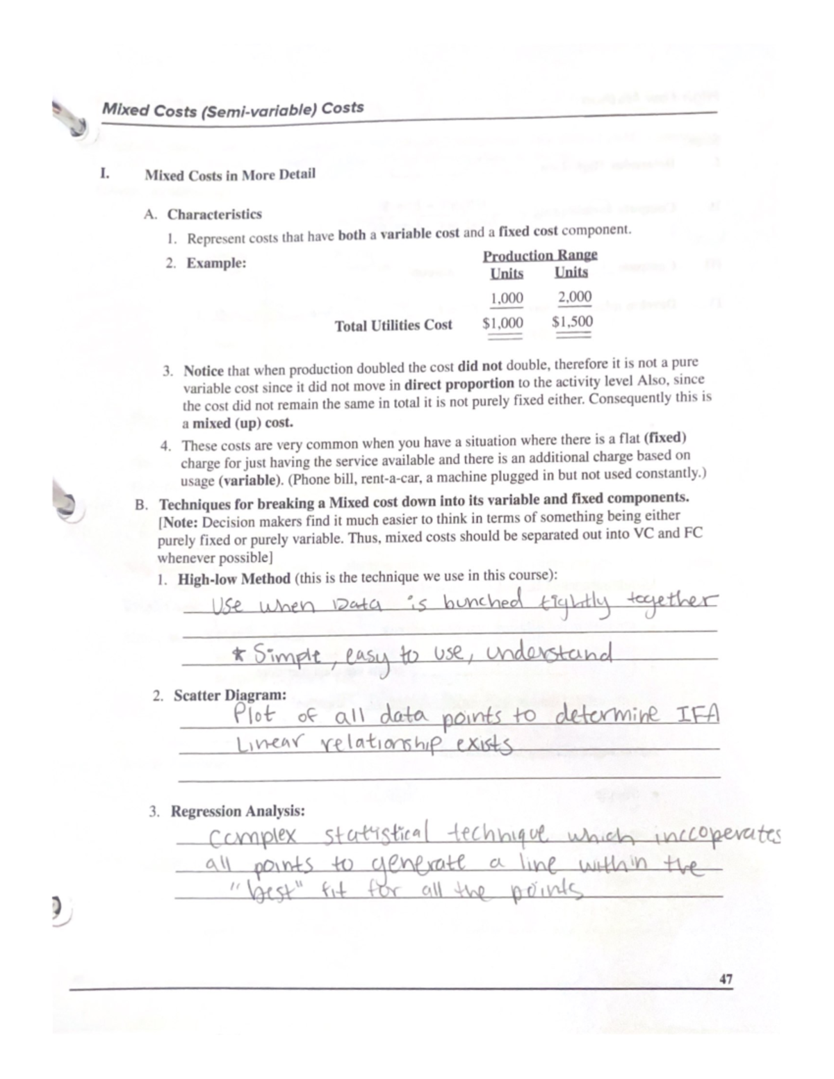 Mixed Costs (Semivariable) Costs Studocu
