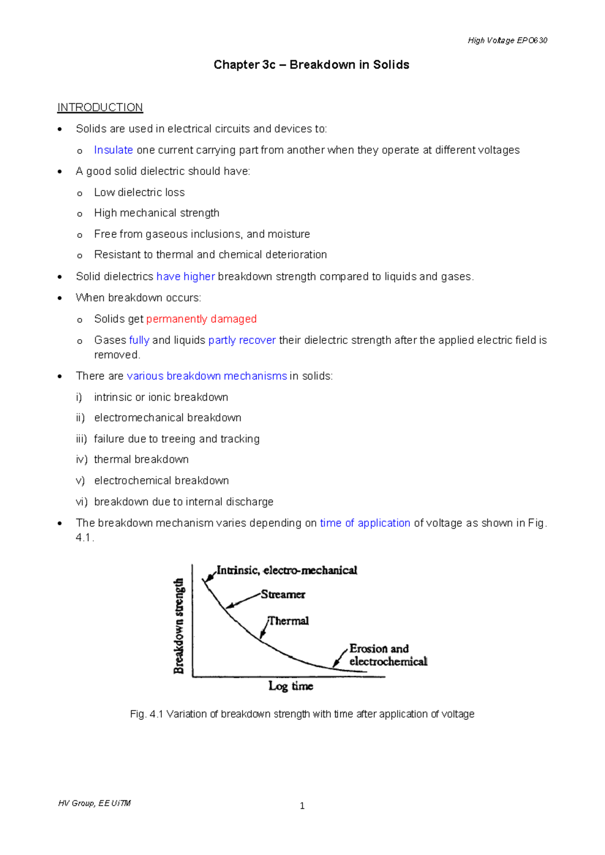EPO630 Chapter 3c - Breakdown in Solid - Chapter 3c – Breakdown in ...