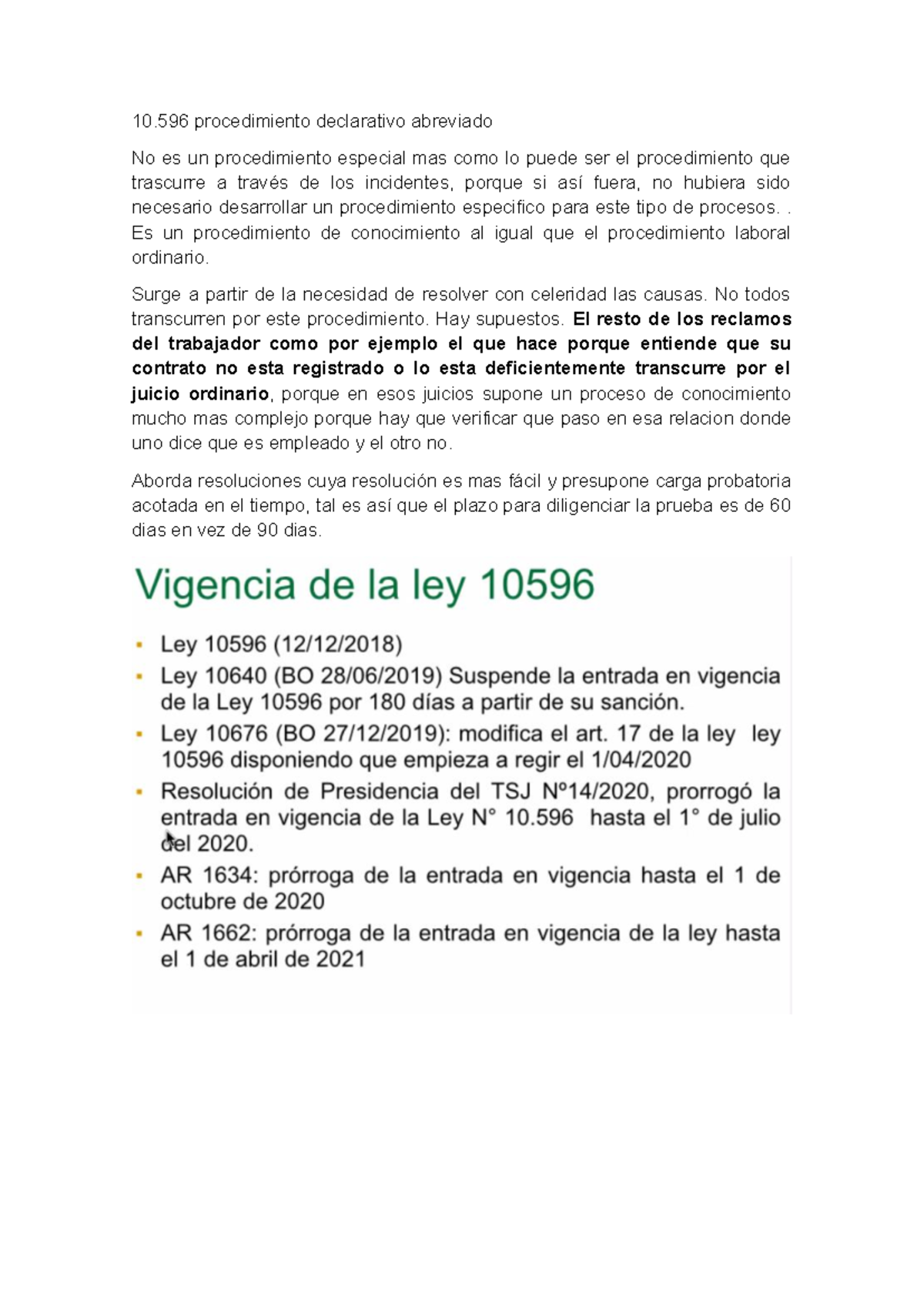 Procedimiento laboral - 10 procedimiento declarativo abreviado No es un