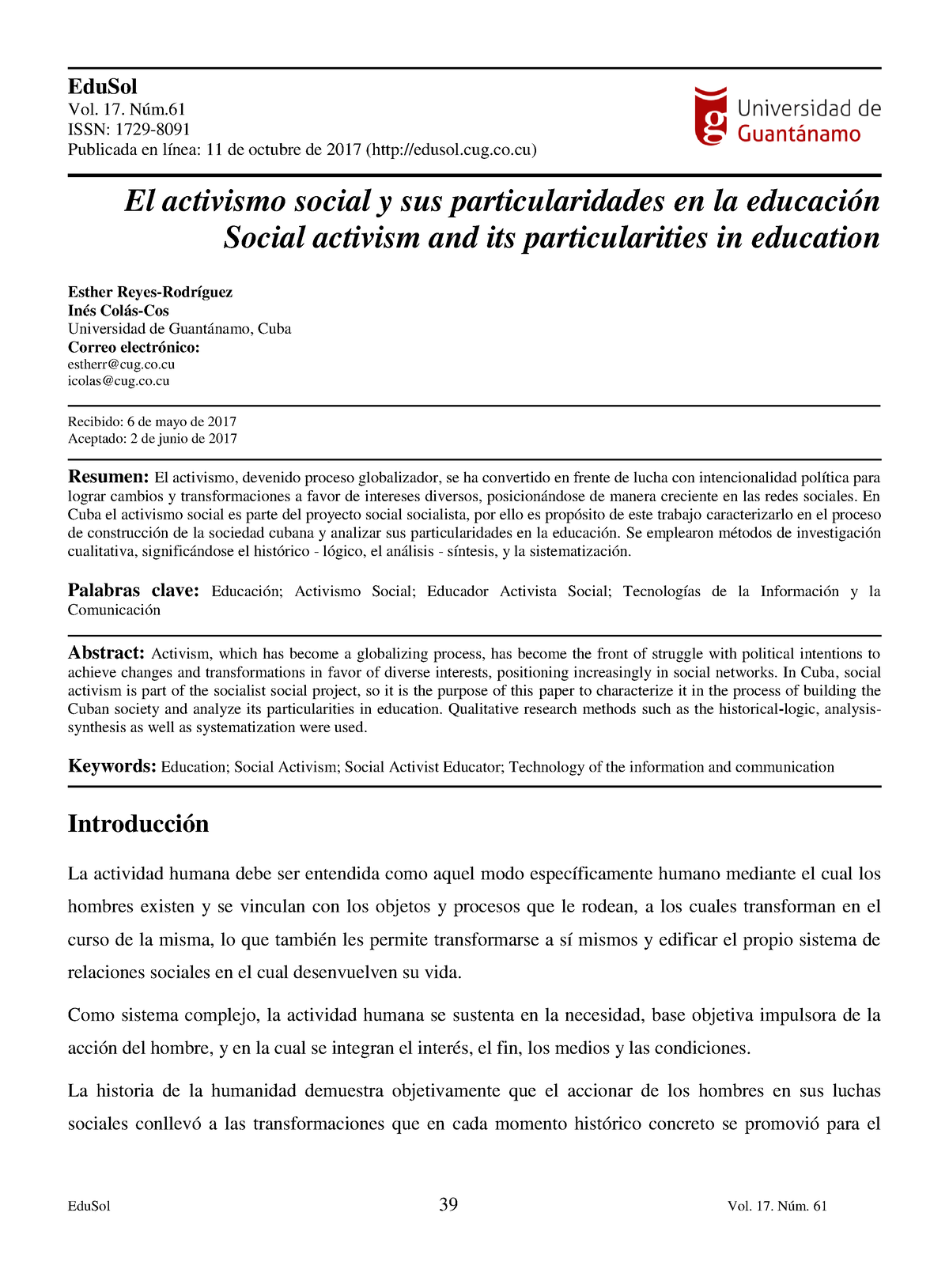 Dialnet-El Activismo Social YSus Particularidades En La Educacion ...