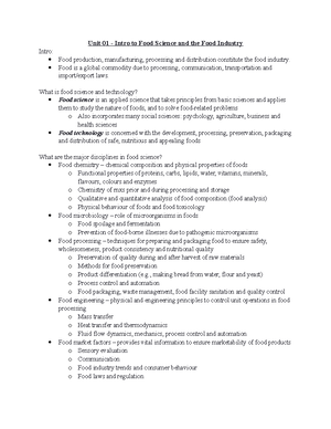 UNIT 1 - Textbook and unit notes - Chapter 5. Food Composition ...