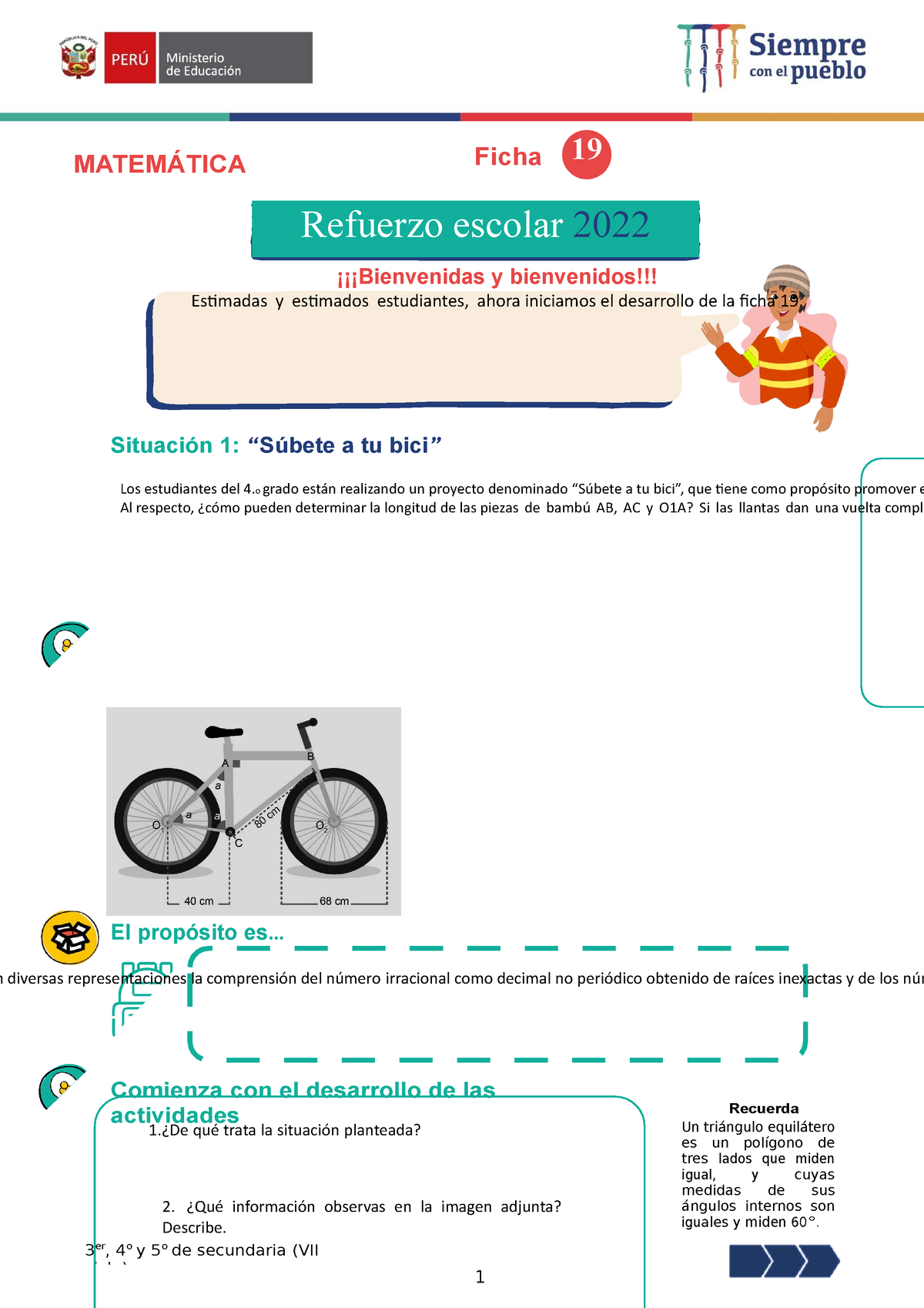 Ficha 19 Vii Matematica - 3 Er, 4o Y 5o De Secundaria (VII Ciclo) 1 19 ...