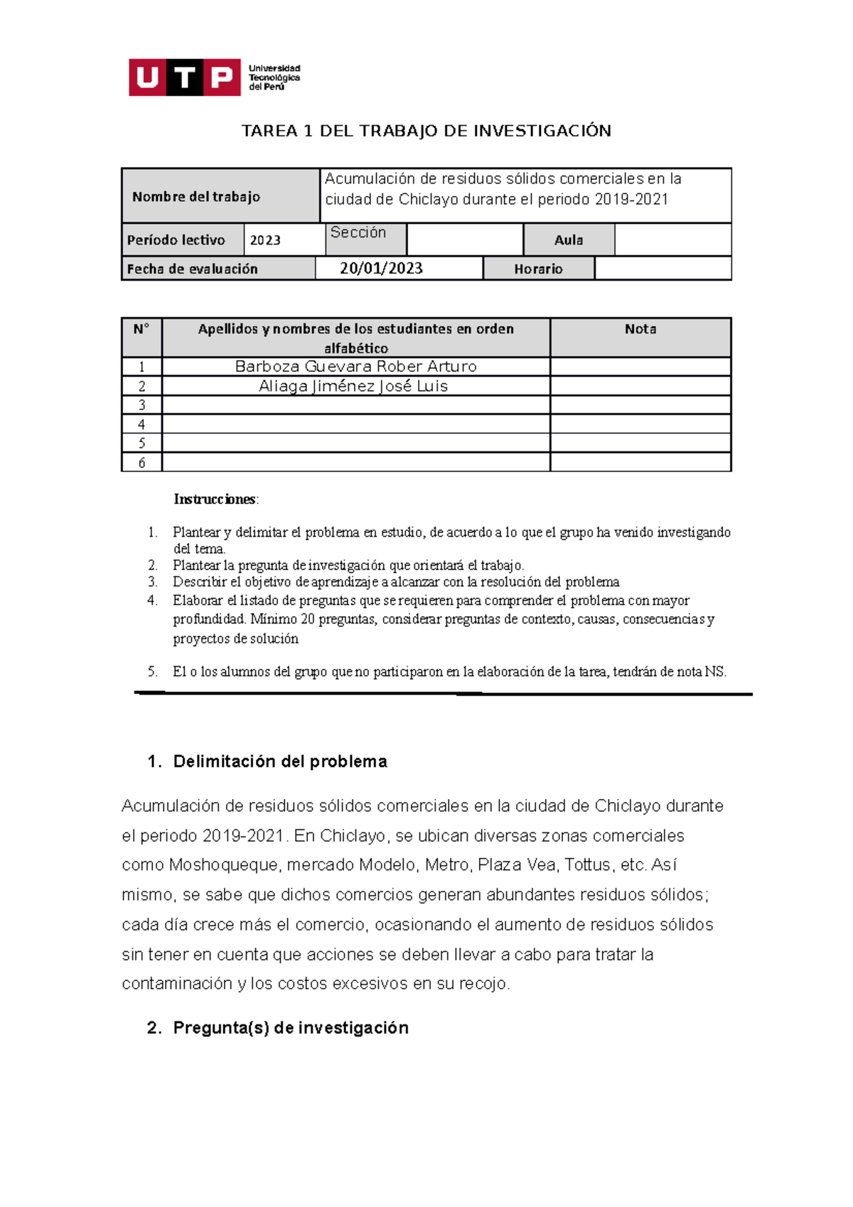Semana 5 - Tarea 1 - Plantilla - Delimitación del tema de investigación ...