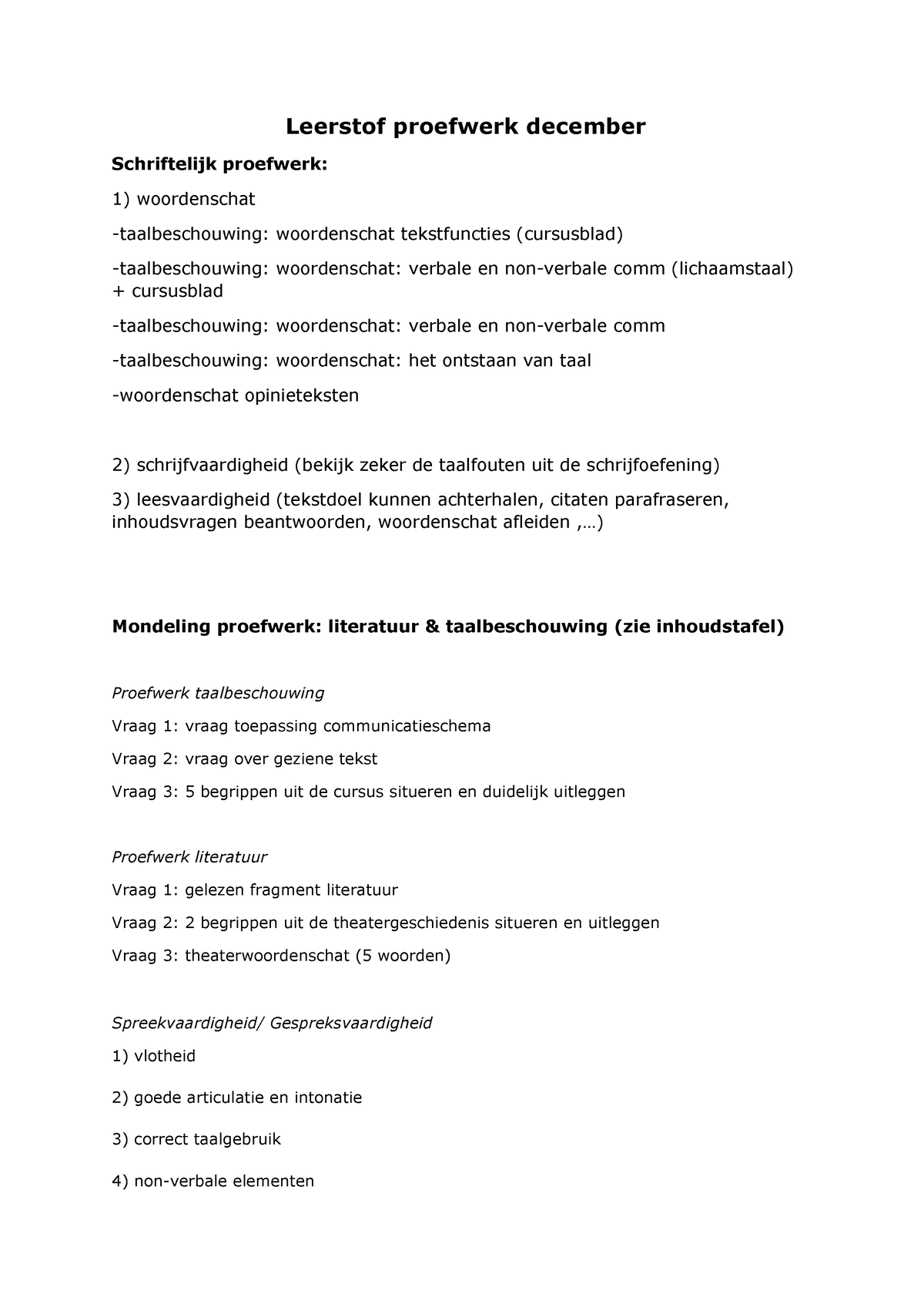 Leerstof PW - Lol - Leerstof Proefwerk December Schriftelijk Proefwerk ...