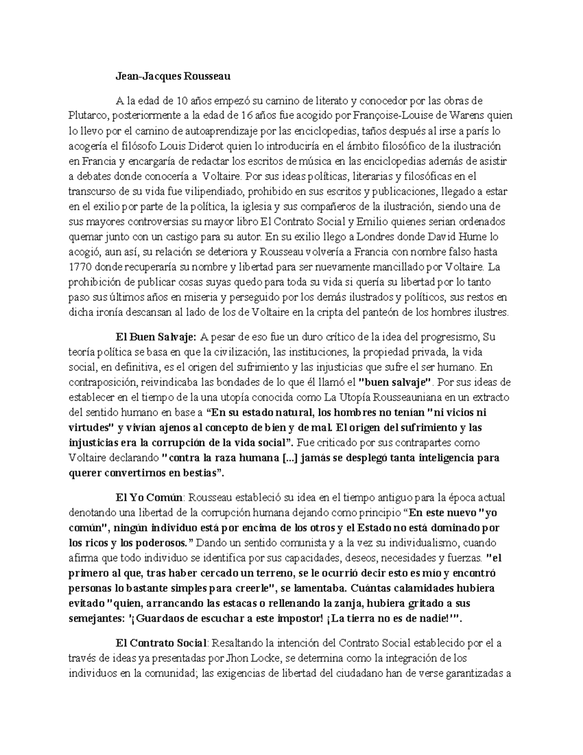 Datos Liberalismo Frances - Jean-Jacques Rousseau A la edad de 10 años ...