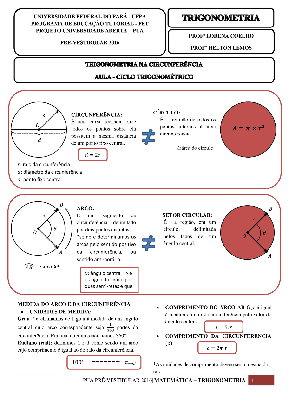 Trigonometria na circunferência