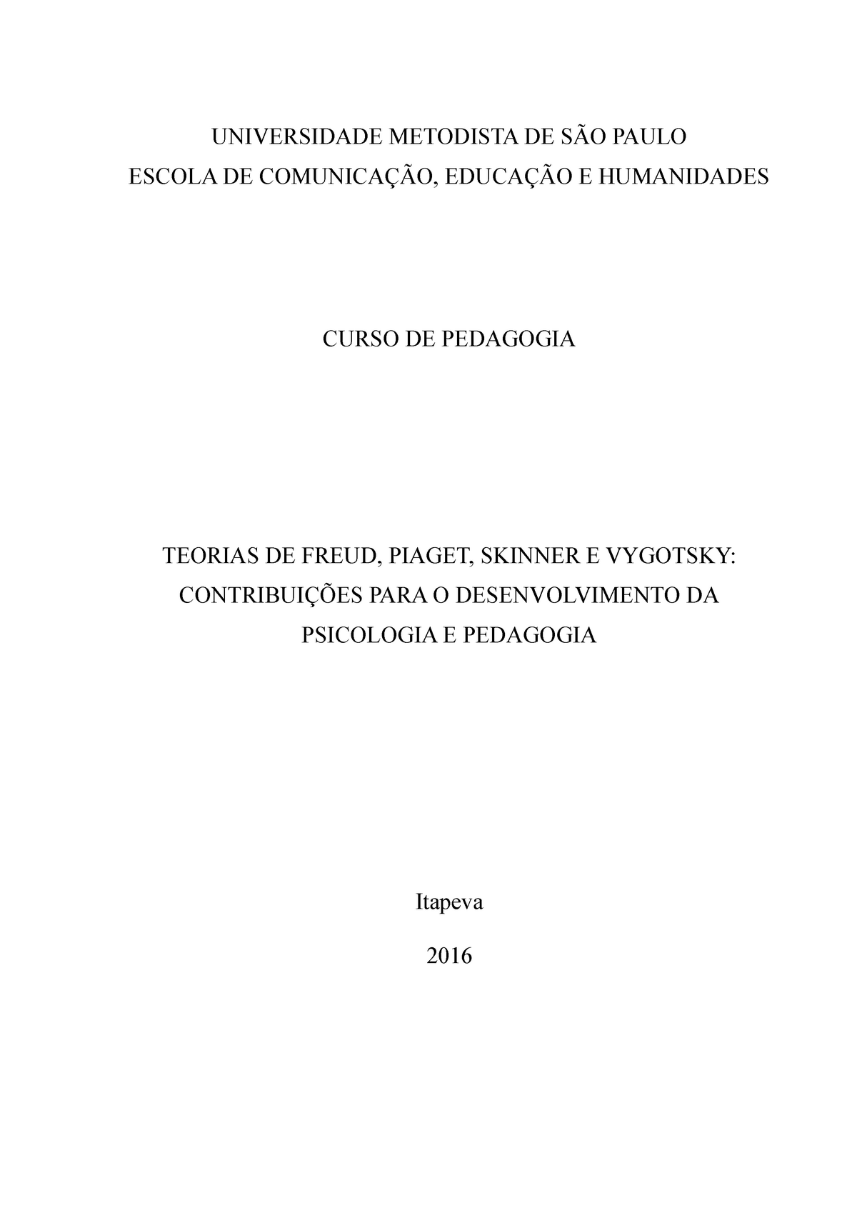 Fichario digital TEORIAS DE FREUD PIAGET SKINNER E