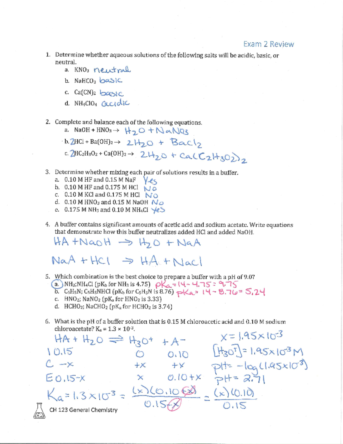 Exam 2 Review Solutions - CHEM 231 - Studocu