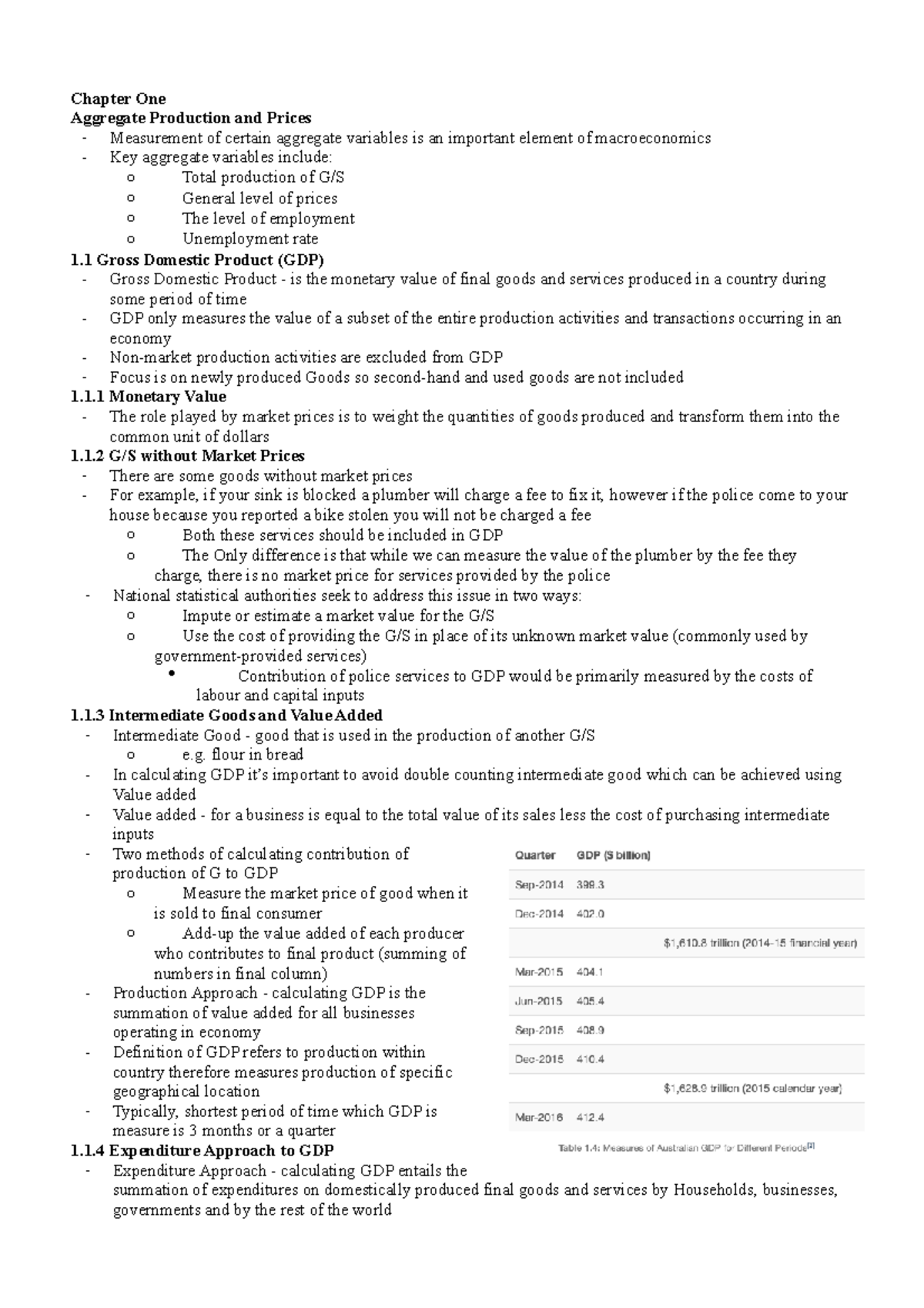 Econ1102 recovered - Notes for course - Chapter One Aggregate ...