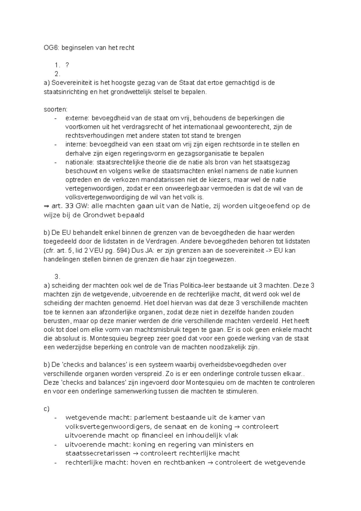 Onderwijsgroep 6 Beginselen Van Het Recht 2021-2022 - OG6: Beginselen ...