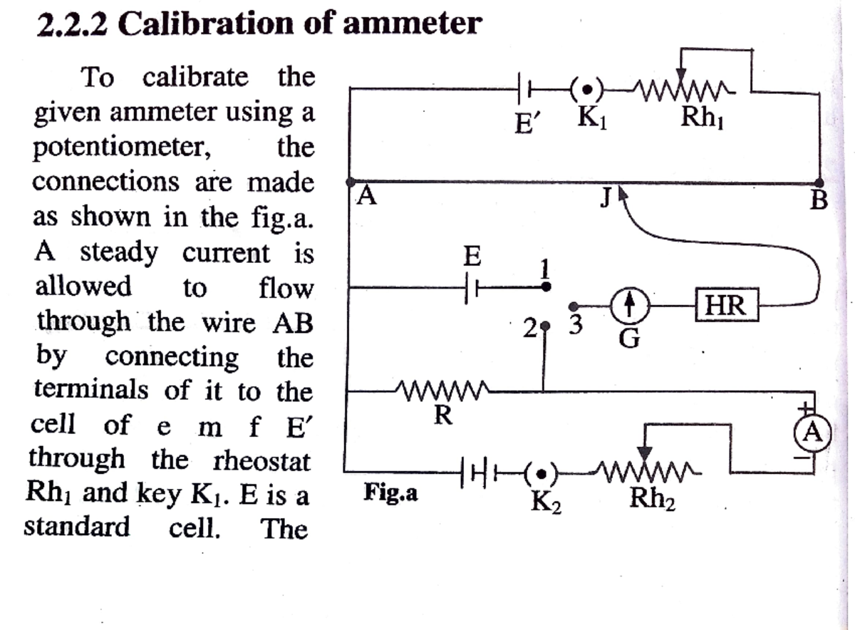 Calibration of equipments 2,2 Calibrationof ammeter To calibrate the