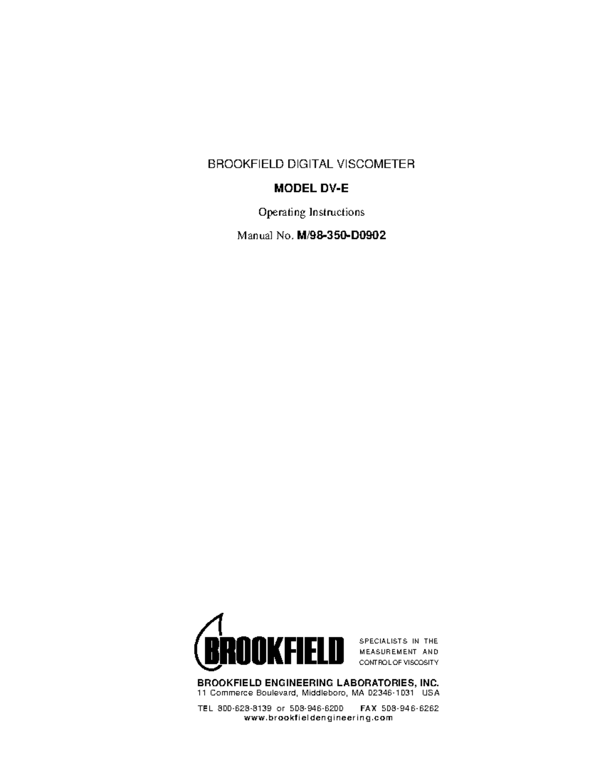 Brookfield Manual de operación BROOKFIELD DIGITAL MODEL