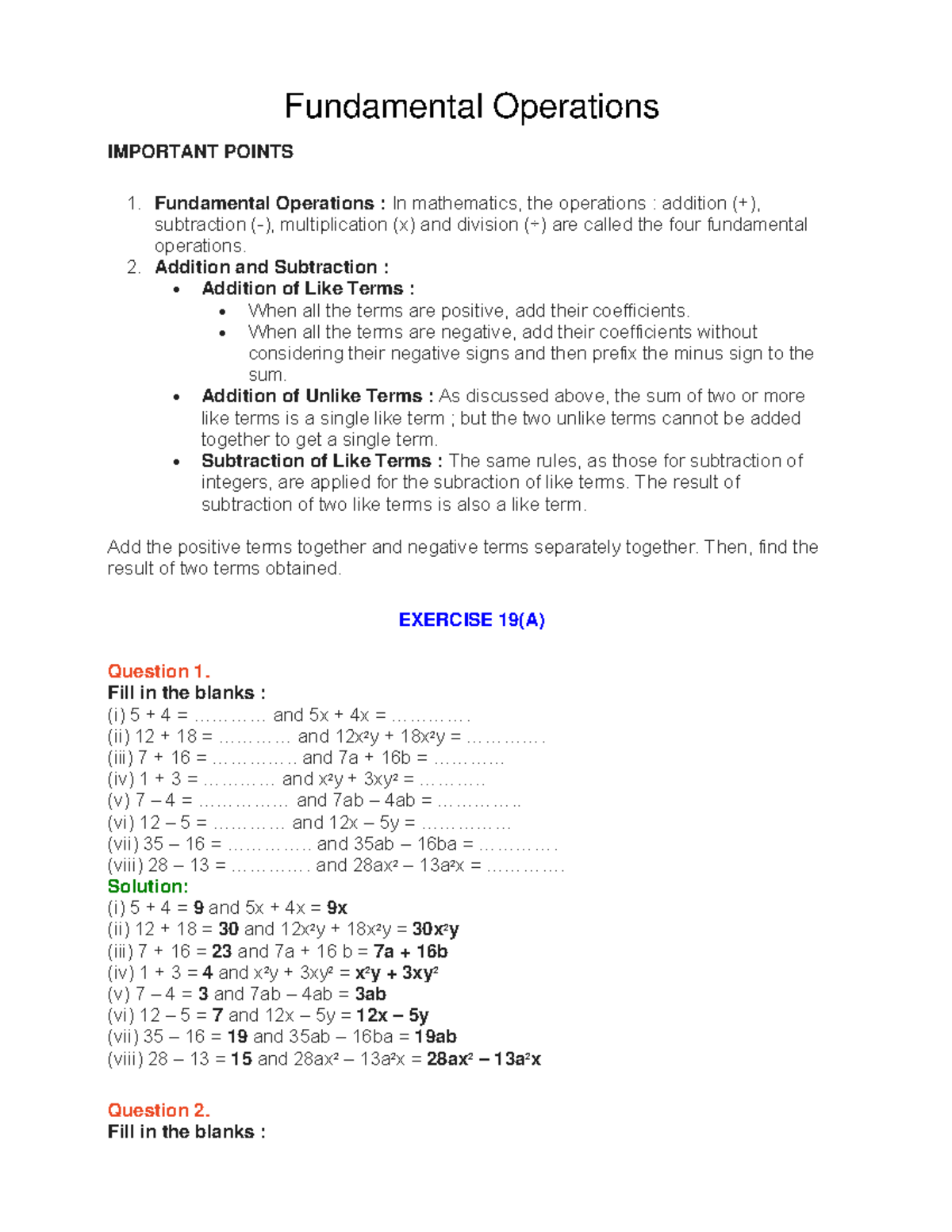 Fundamental Operations - ncertbooksolutions IMPORTANT POINTS 1 ...