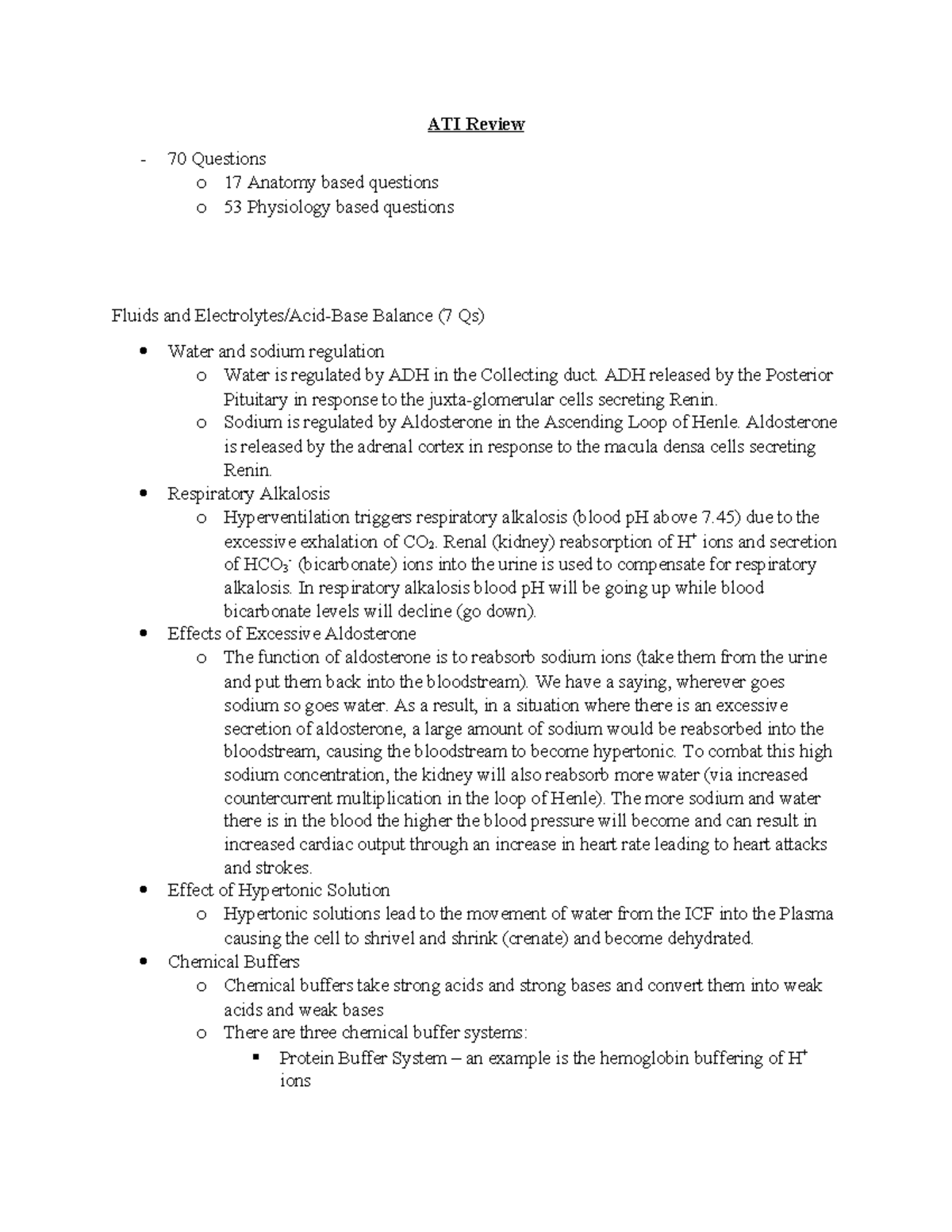 BIOS256 ATI Review with Notes - ATI Review 70 Questions o 17 Anatomy ...