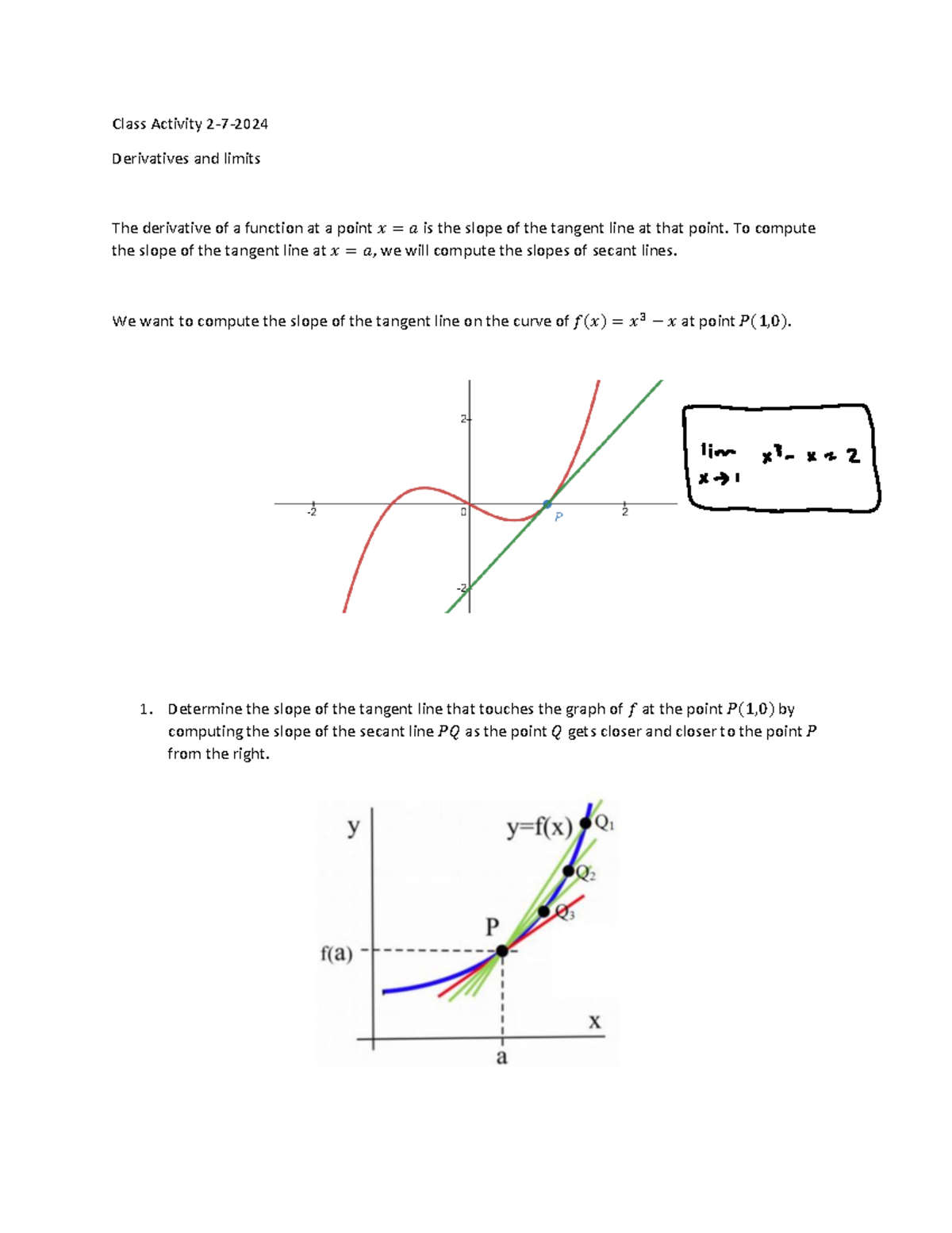 Class Activity 2 7 limits Part 2 - Class Activity 2- 7 - 2024 ...