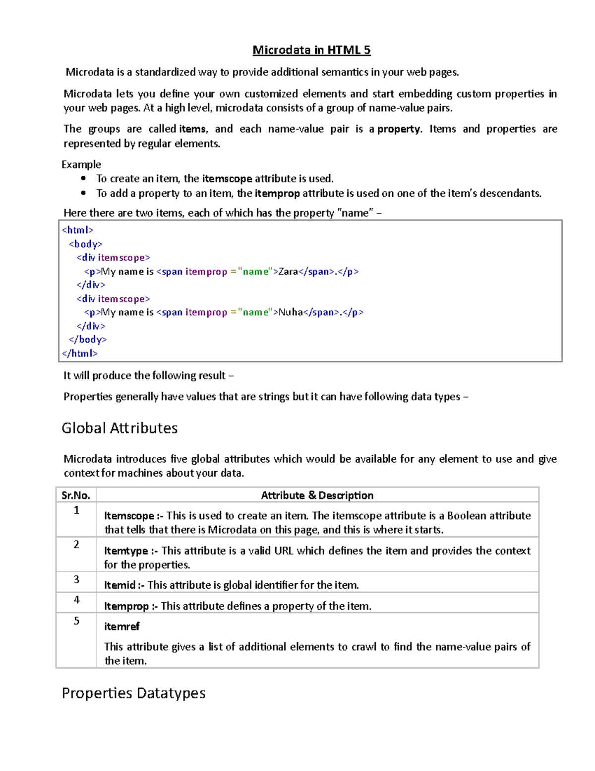 Microdata HTML 5 - Microdata in HTML 5 Microdata is a standardized way ...