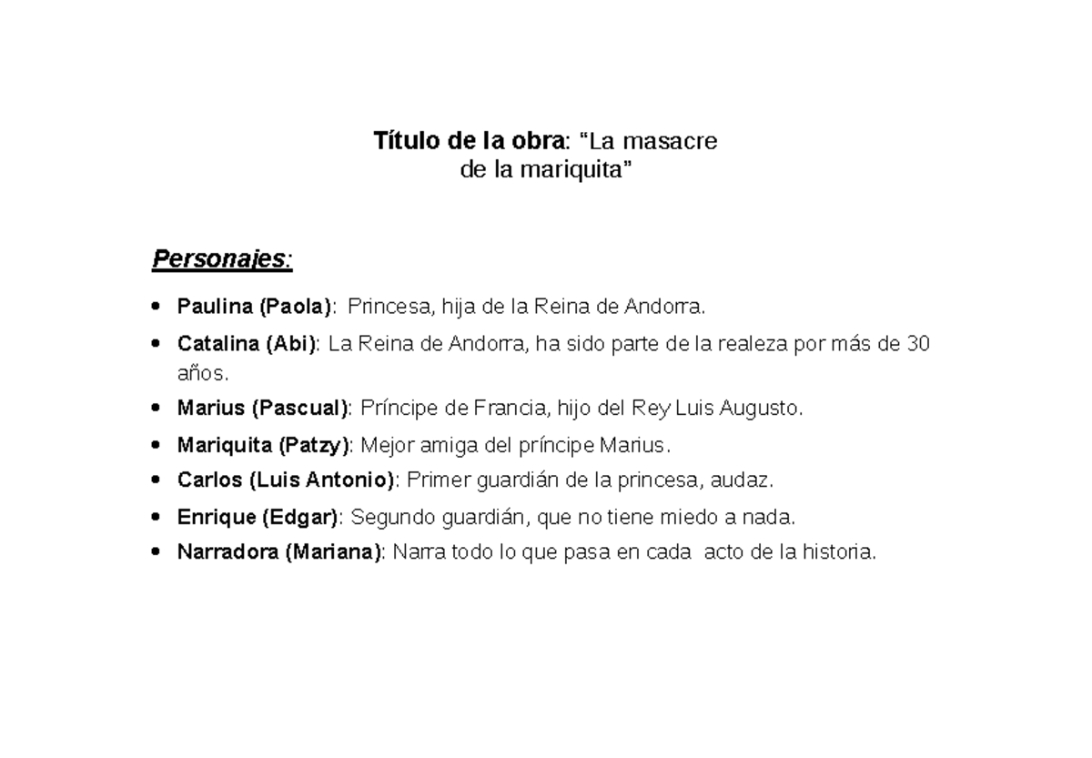 Guion - OBRA Literaria. LOS Miserables - Título de la obra : “La