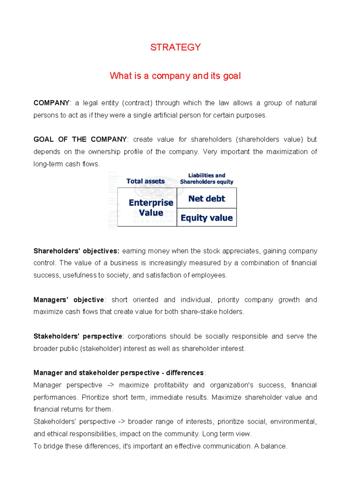 Strategy definitions and concepts - STRATEGY What is a company and its ...