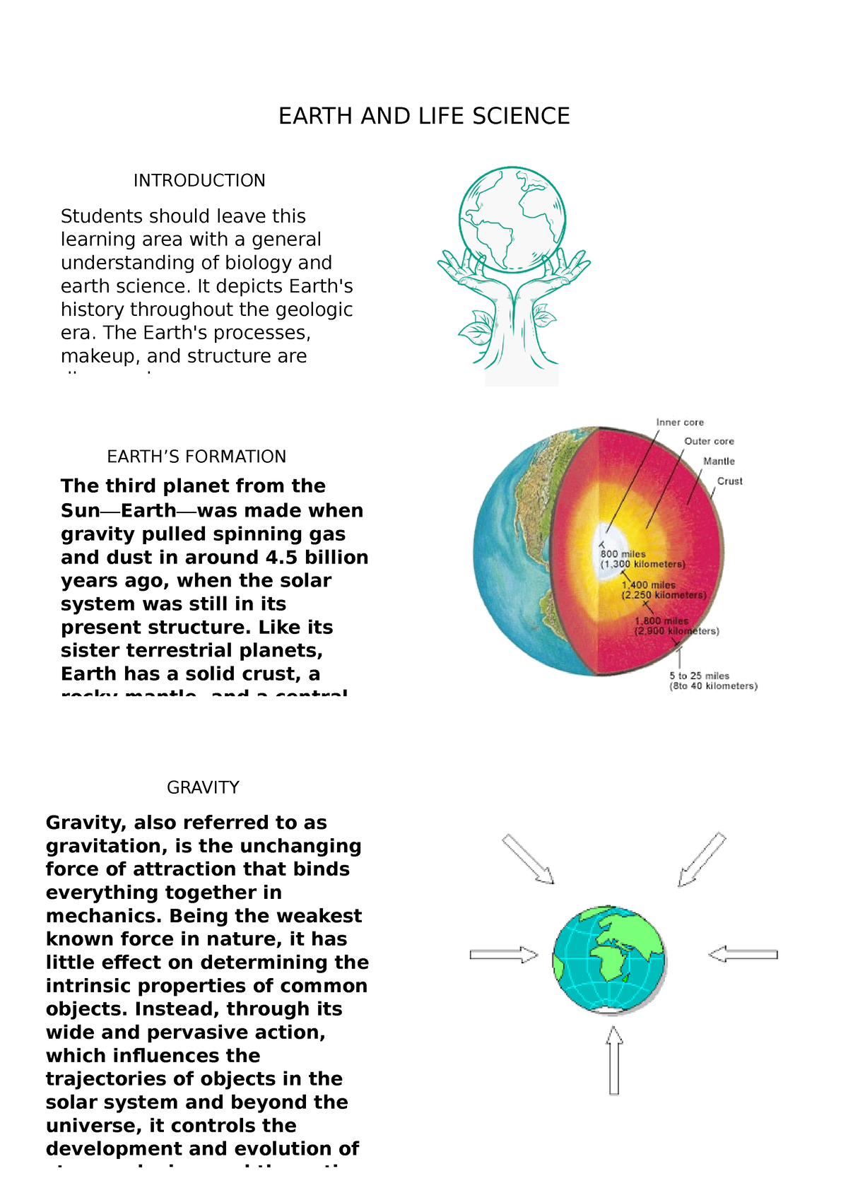 Earth AND LIFE Science - THIS NOTES MIGHT HELP YOU - EARTH AND LIFE ...