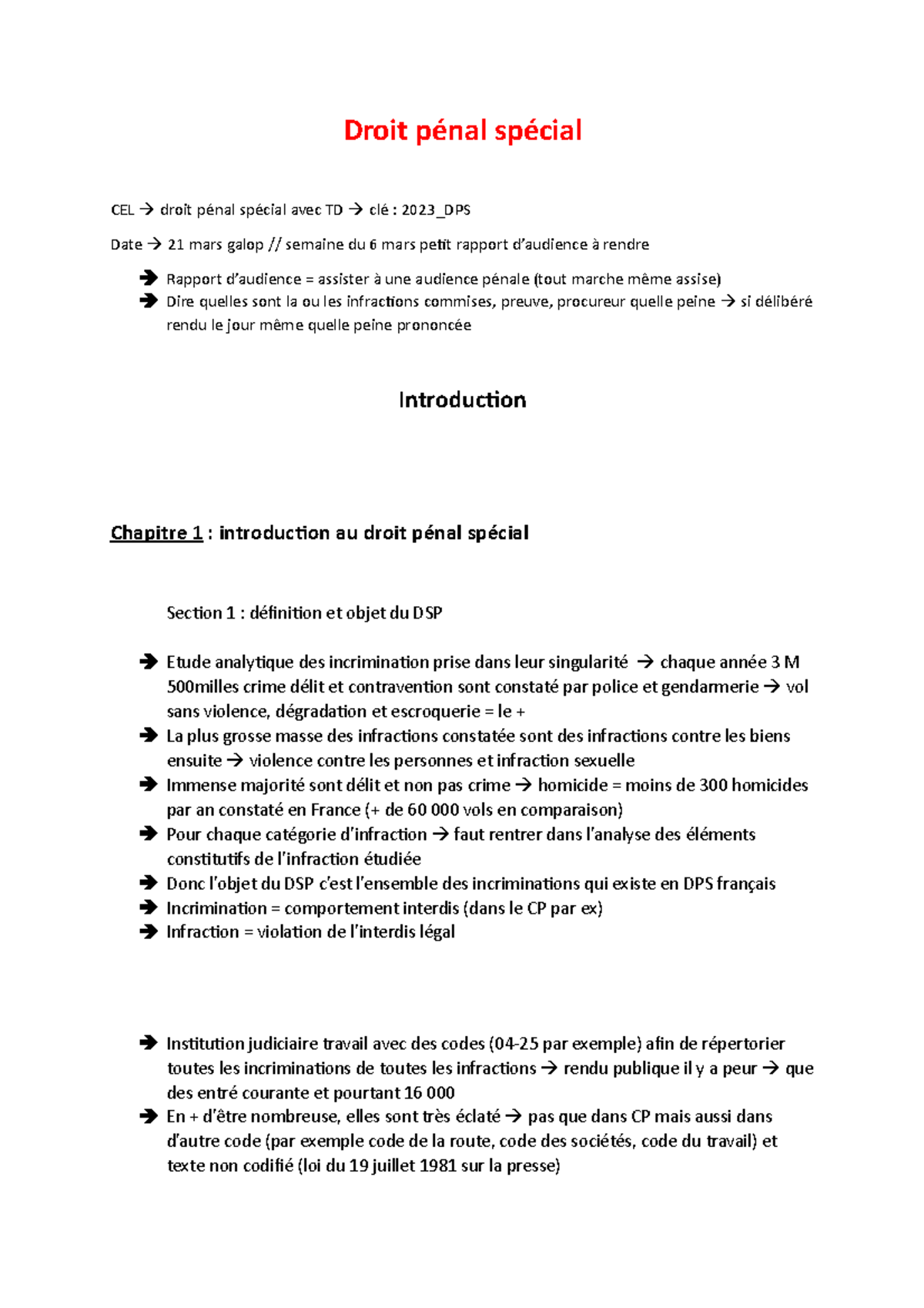 Droit pénal spécial Droit pénal spécial CEL droit pénal spécial avec