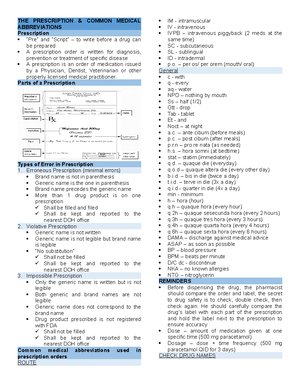 Dispensing 1 - midterm notes - INTRODUCTION TO DISPENSING RA 10918 ...