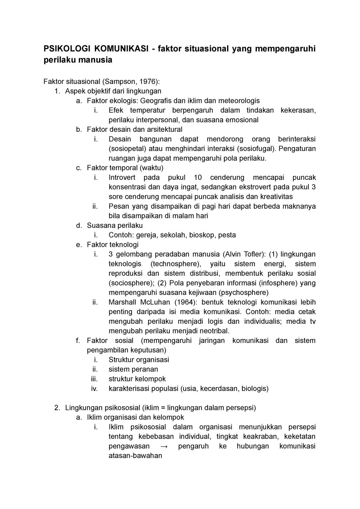 Psikologi Komunikasi - Faktor Situasional Yang Mempengaruhi Perilaku ...