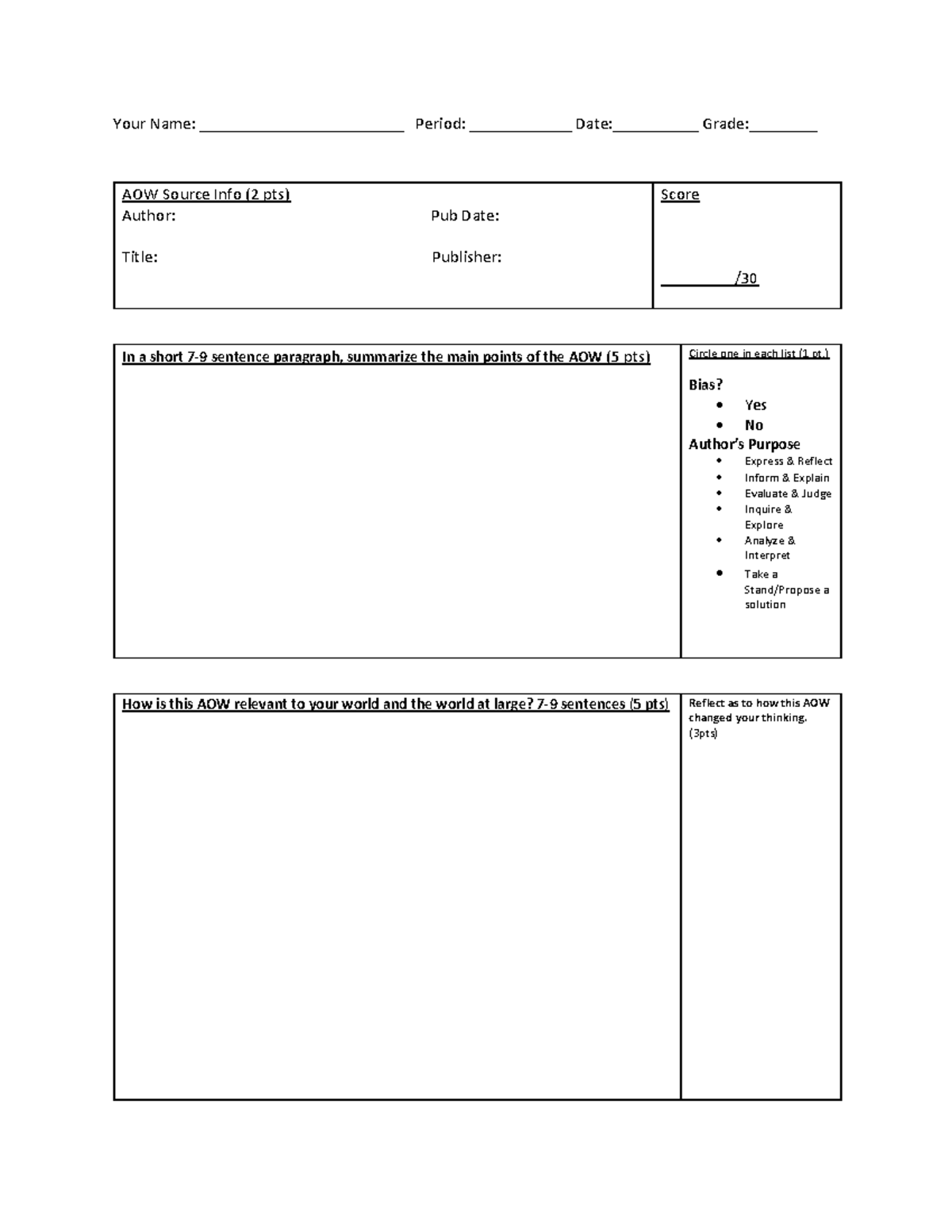 AOW Template - mid - Your Name: ________________________ Period ...
