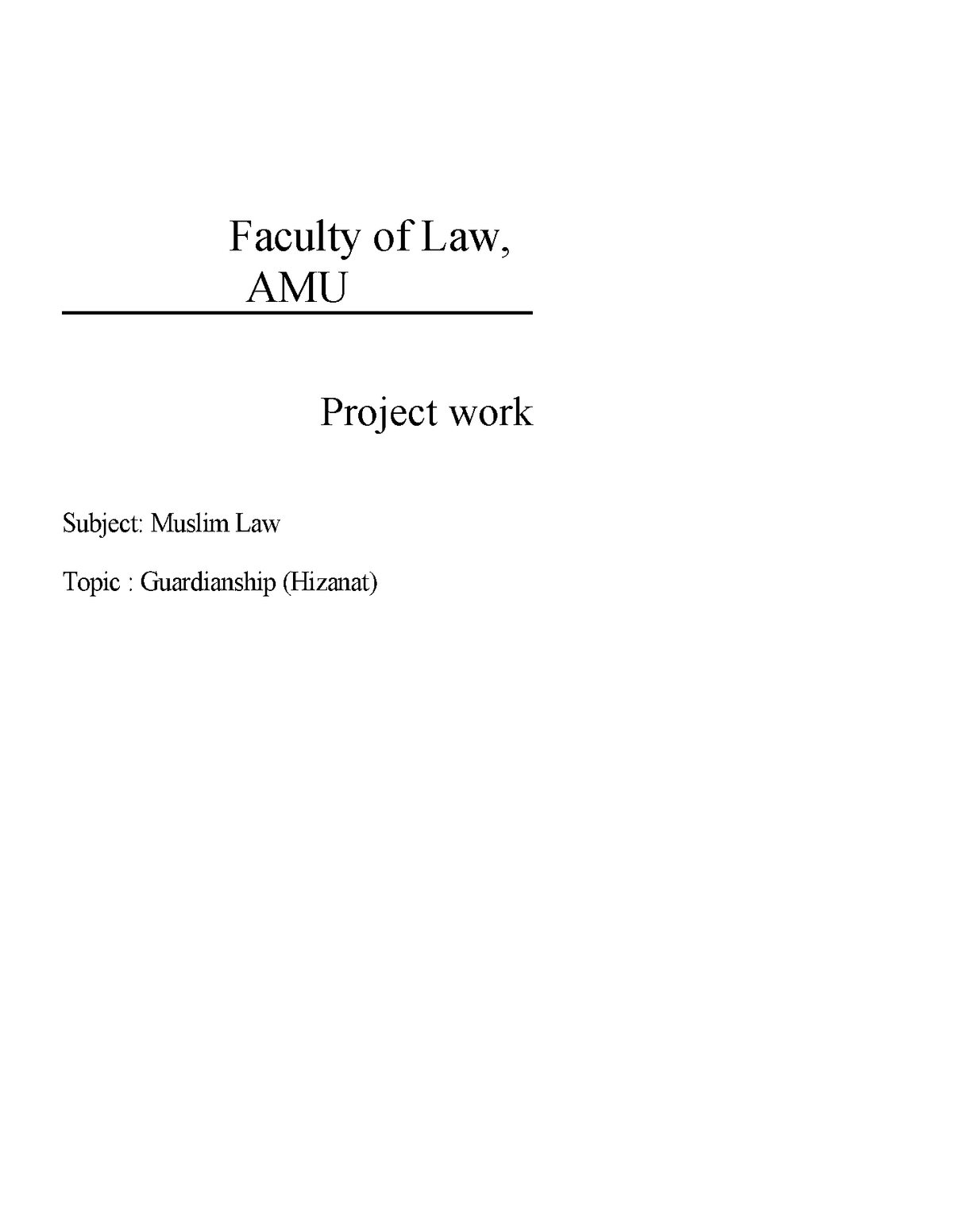 guardianship under muslim law research paper