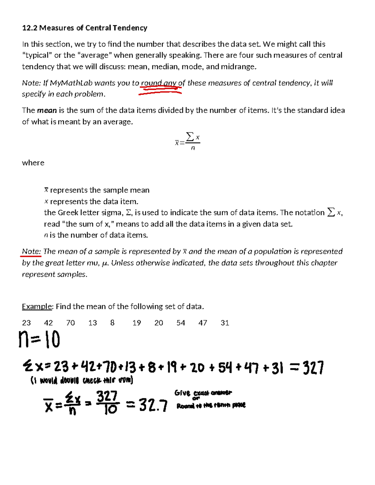Chapter 12 section 2 - 12 Measures of Central Tendency In this sec*on ...