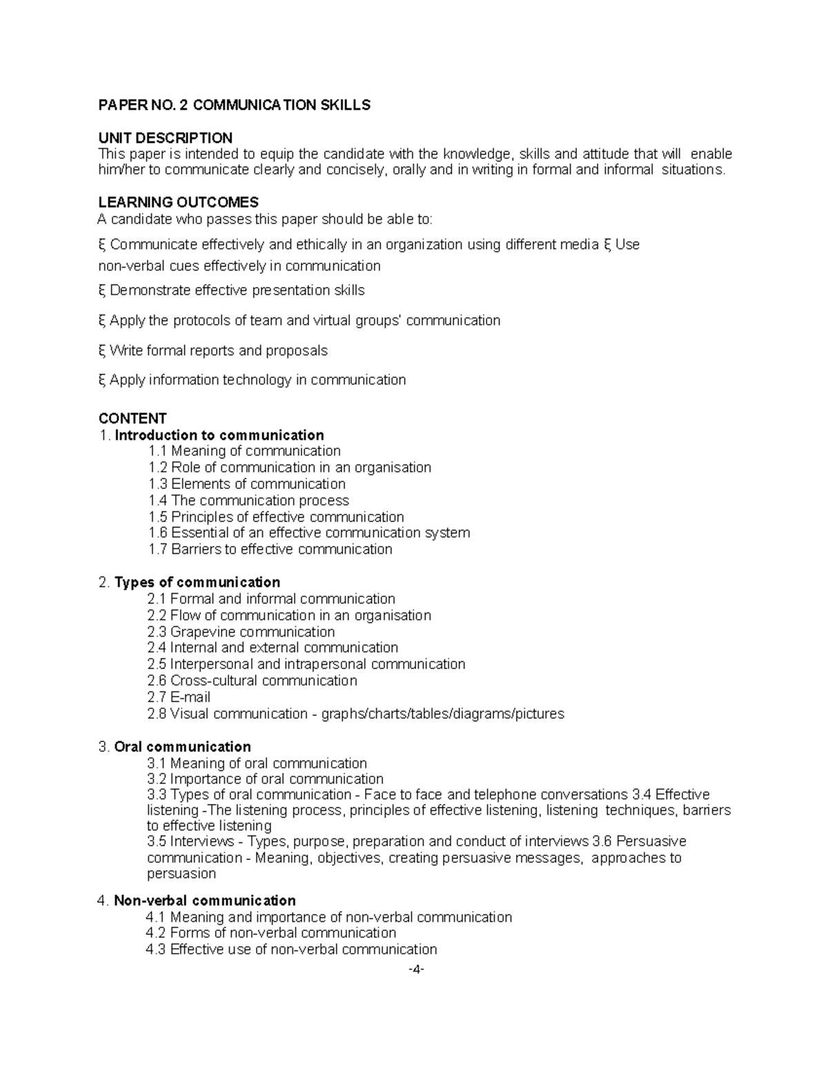 ffu-cpa-communication-skills-syllabus-kasneb-paper-no-2