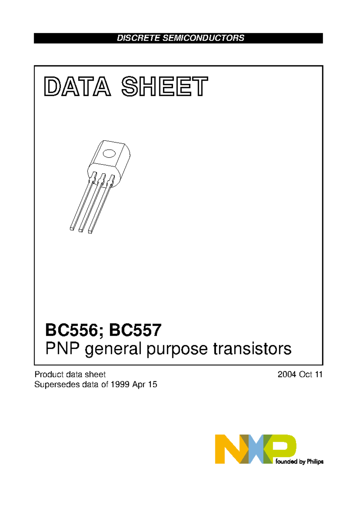 BC556BC557 transistor datasheet DATA SHEET Product data sheet