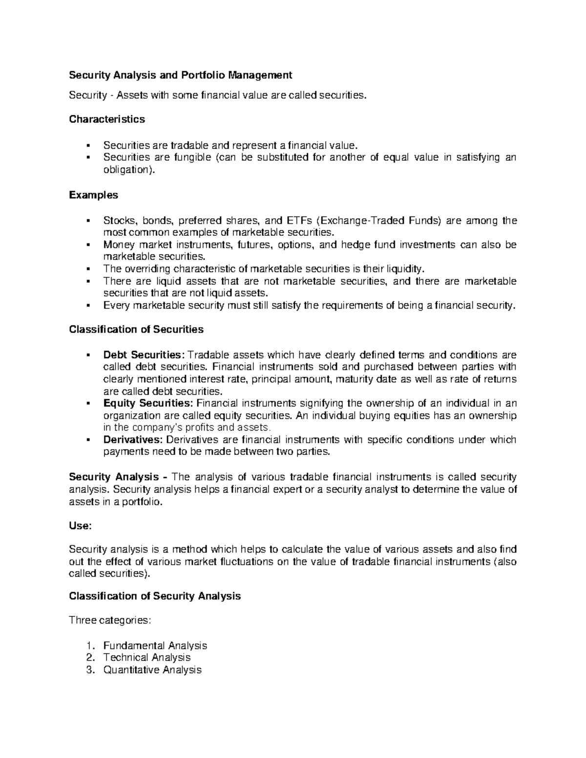 Handout 1 Security Analysis and Portfolio Management-For Email ...