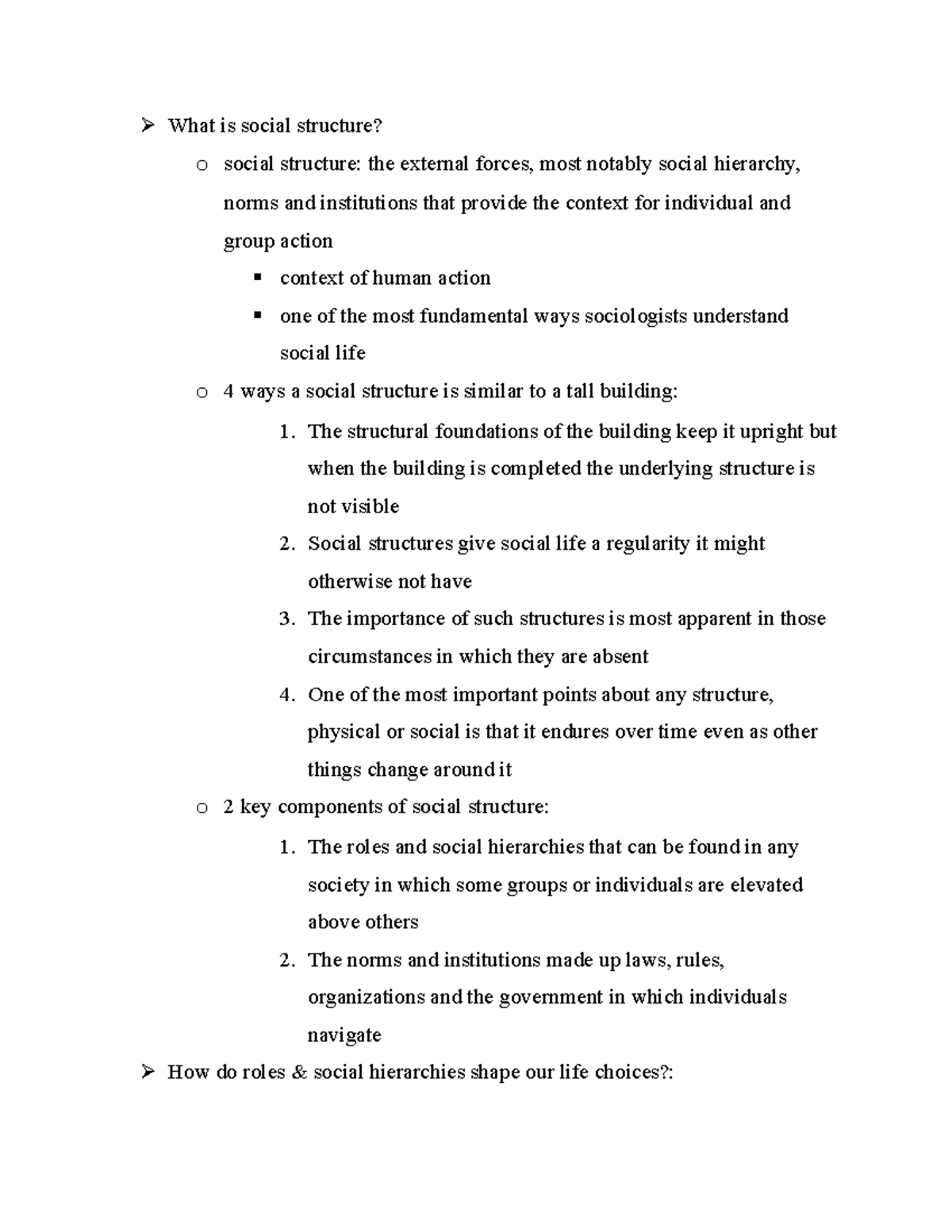 SOC Chapter 5 - Slideshow Notes - What Is Social Structure? O Social ...