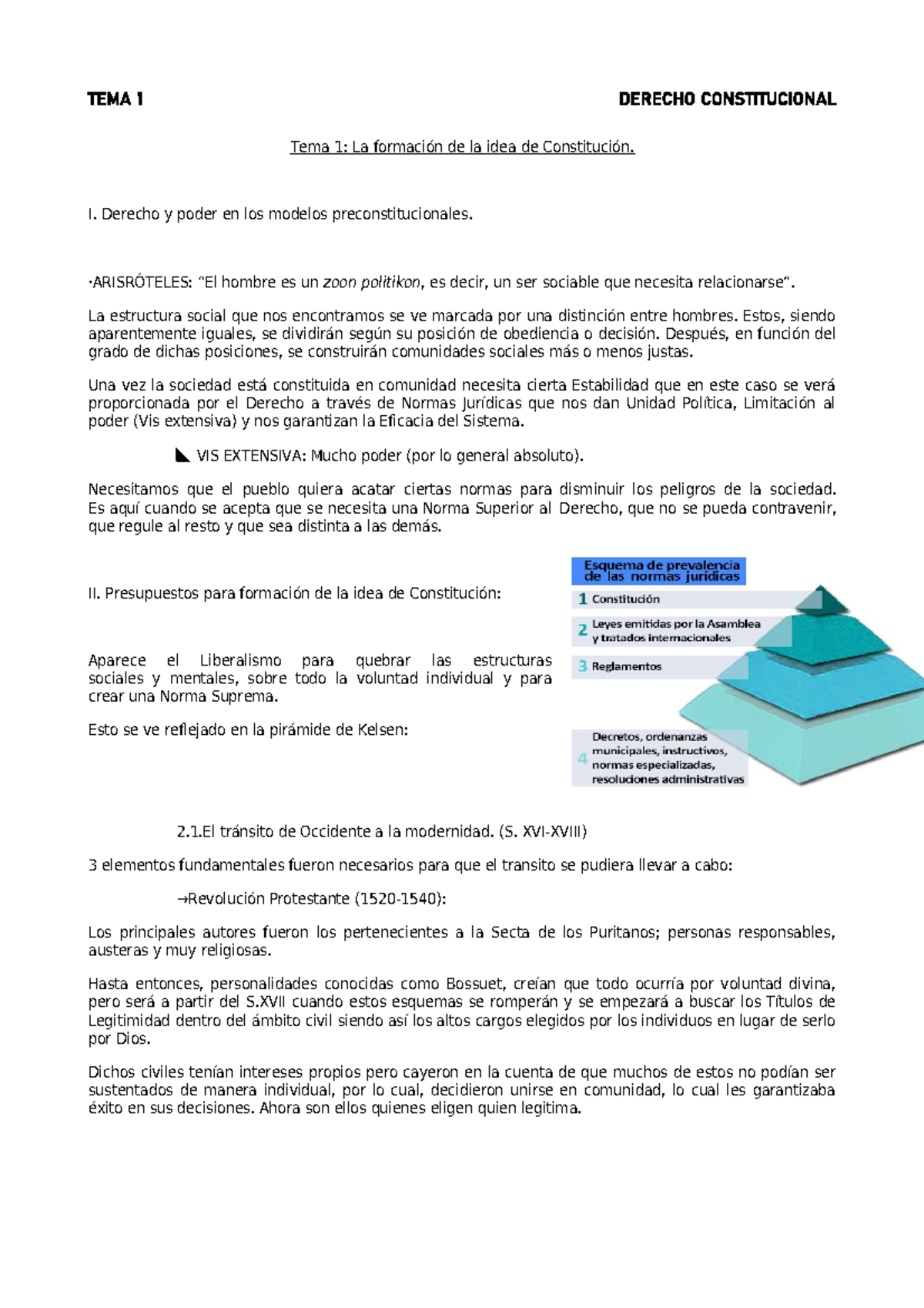 T1 Costitucional - Apuntes 1 - TEMA 1 DERECHO CONSTITUCIONAL Tema 1: La ...