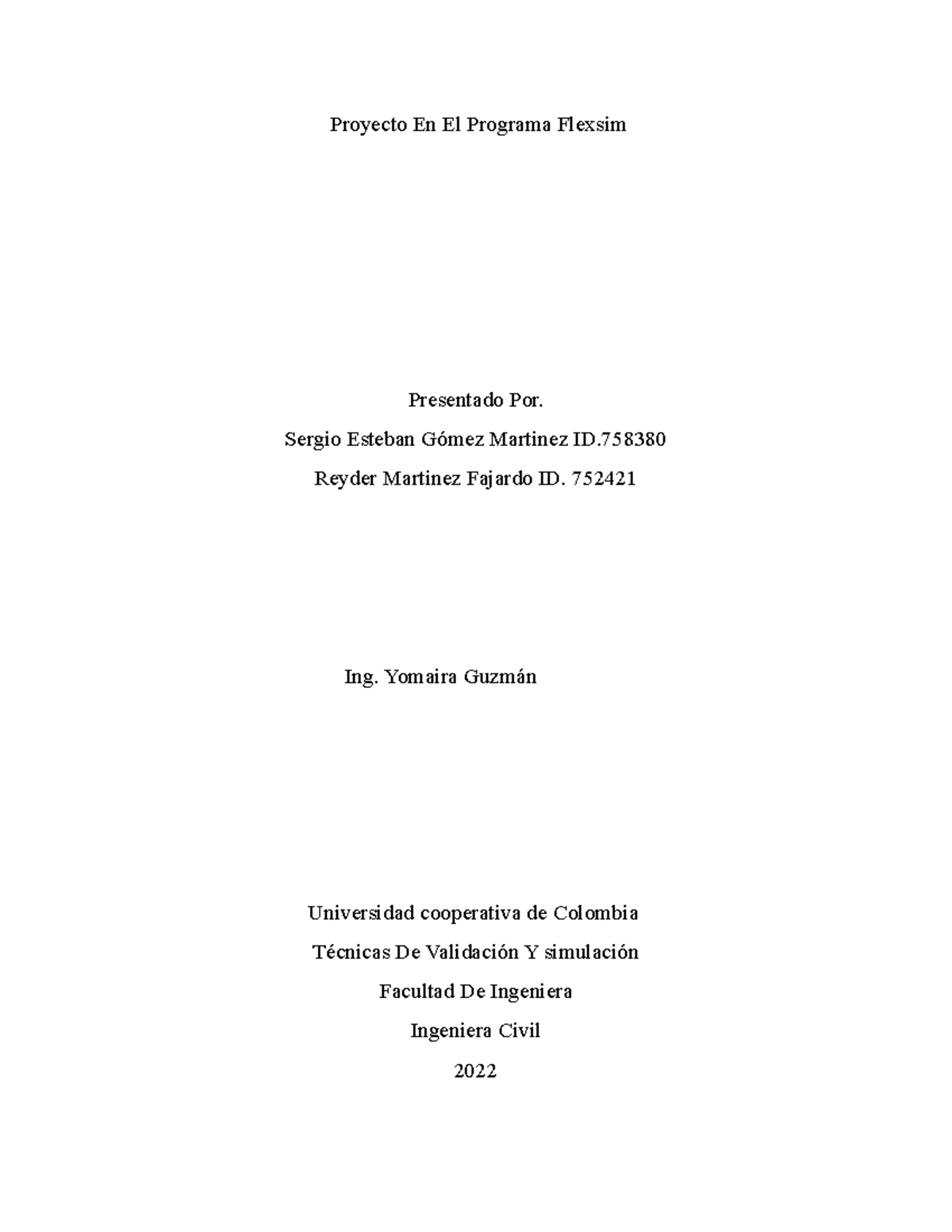 economia financiera - Proyecto En El Programa Flexsim Presentado Por ...