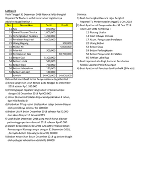 Latih 3 Ayat Jurnal Penyesuaian Warning Tt Undefined Function 32 Latihan Pada Studocu