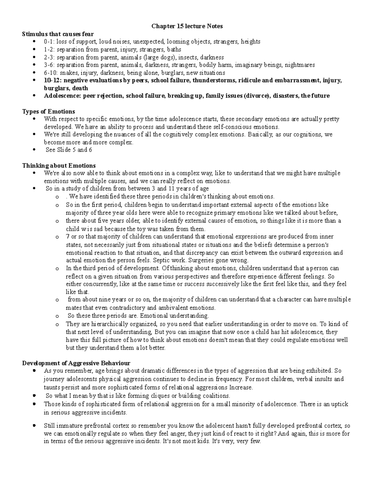 Chapter 15 lecture notes - Chapter 15 lecture Notes Stimulus that ...