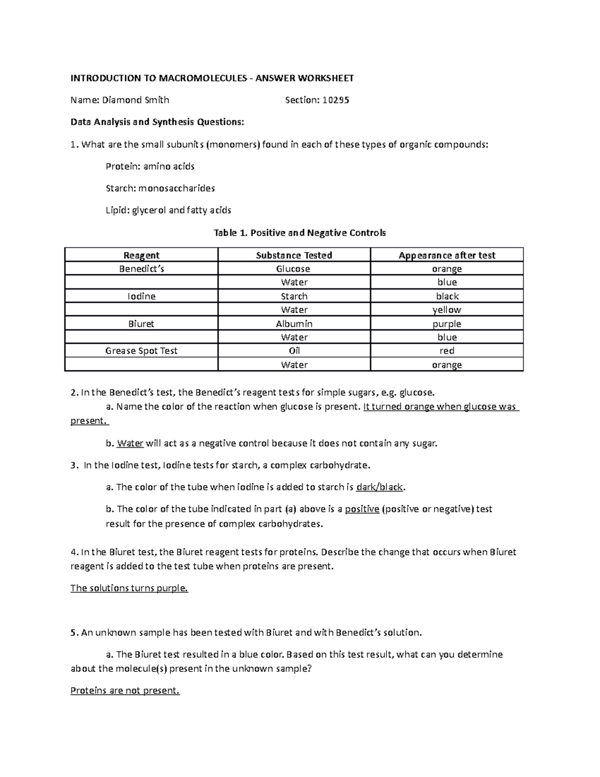 Organic Molecules virtual lab - answers worksheet copy - INTRODUCTION ...