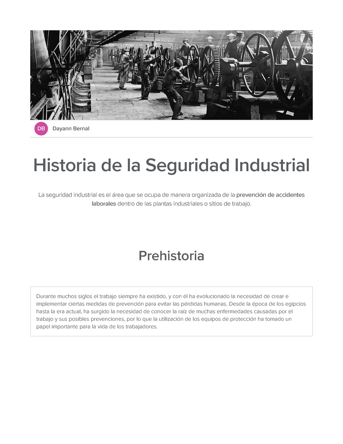 Historia De La Seguridad Industrial Sutori Db Dayann Bernal Historia De La Seguridad 6377