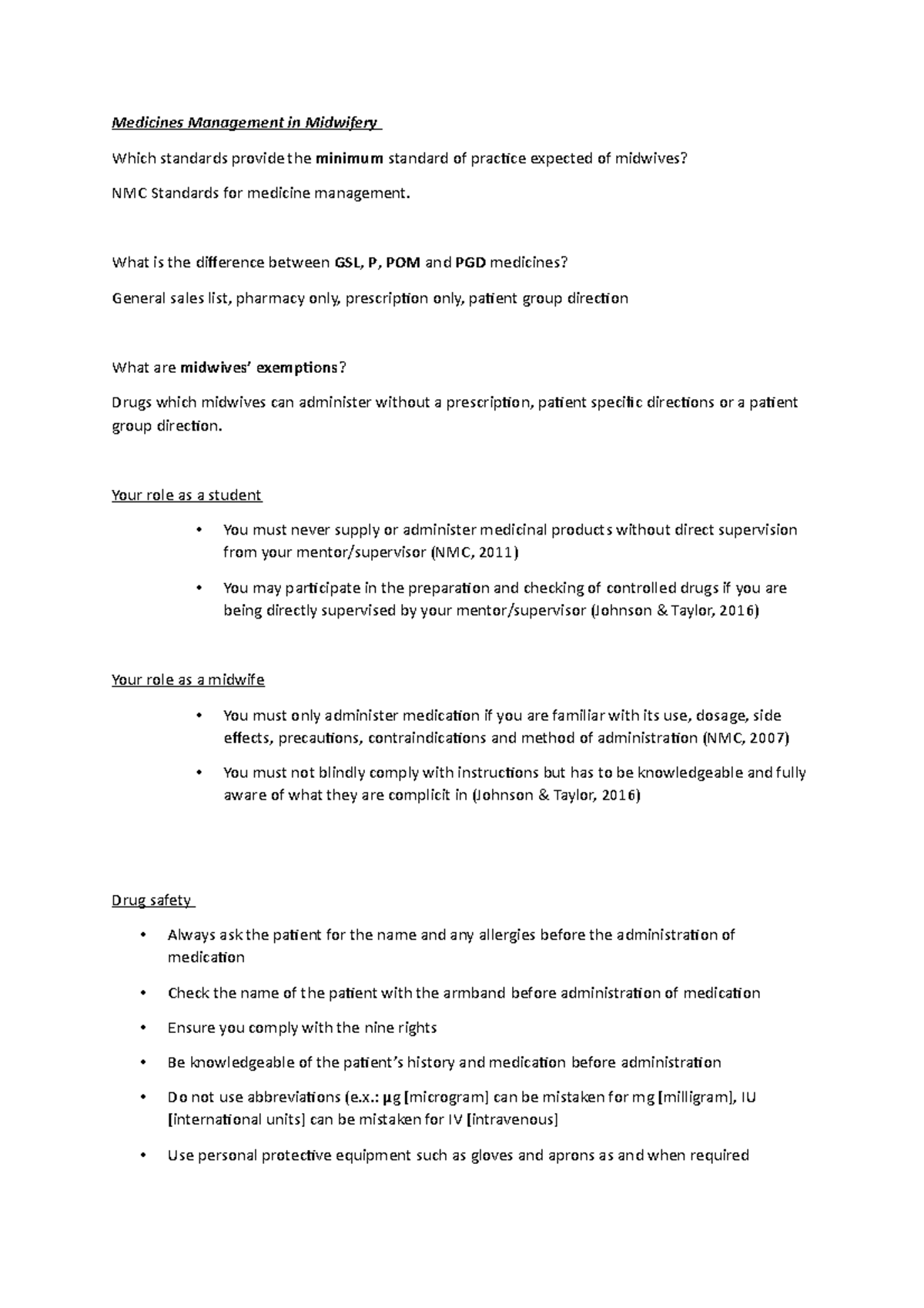 Medicines Management in Midwifery What is the difference between GSL