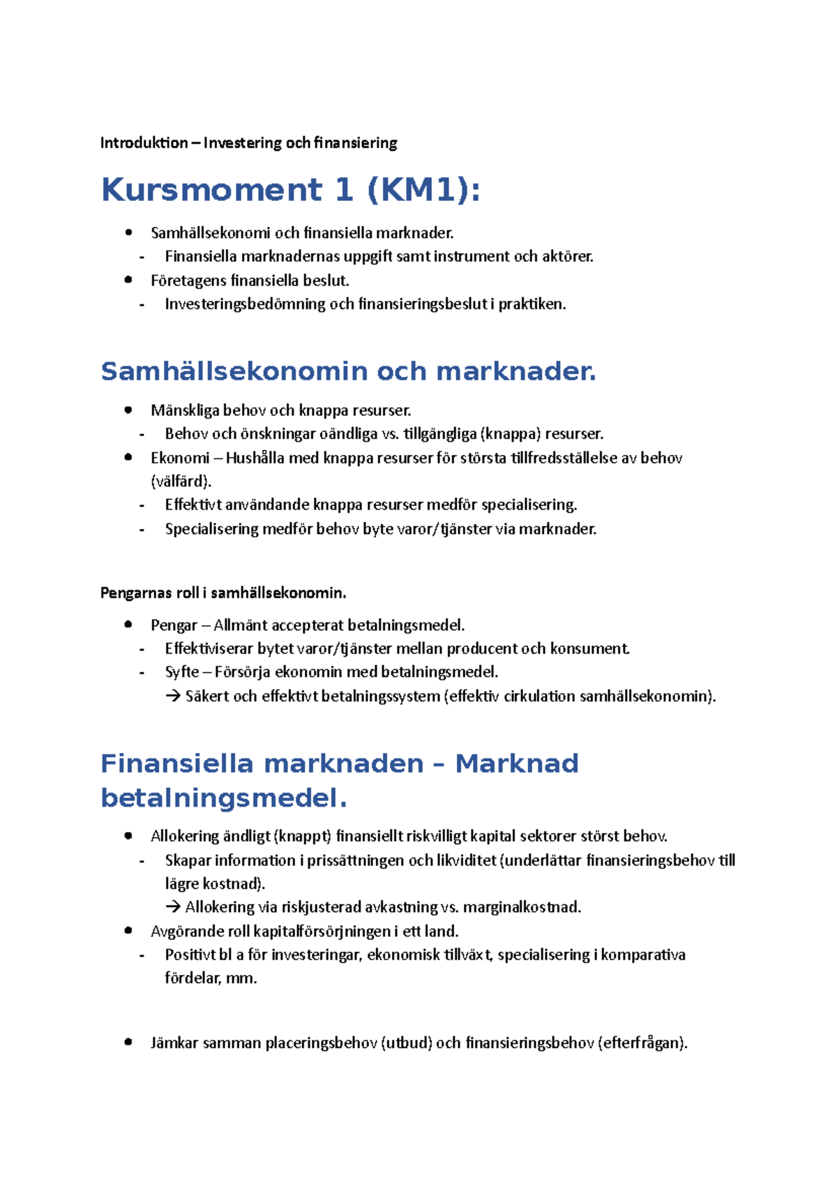 Investering Och Finansiering - Introduktion – Investering Och ...