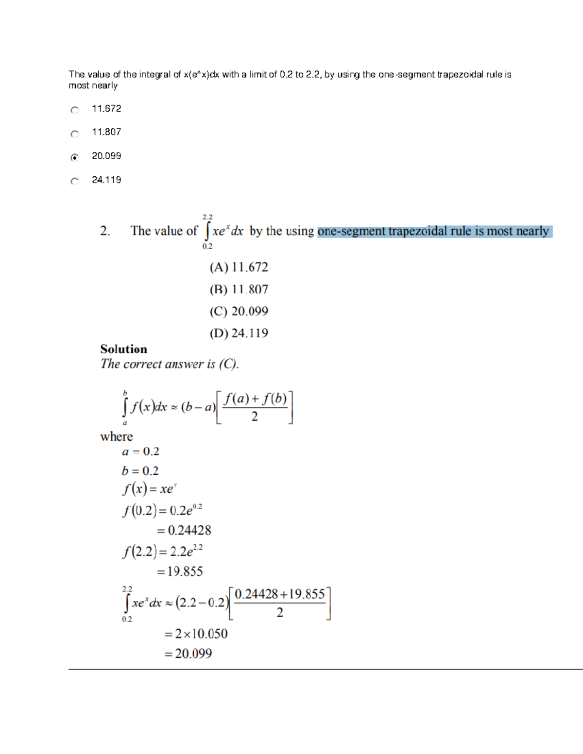 ecea106-module-1-exam-completion-the-value-of-the-integral-of-x-e-x
