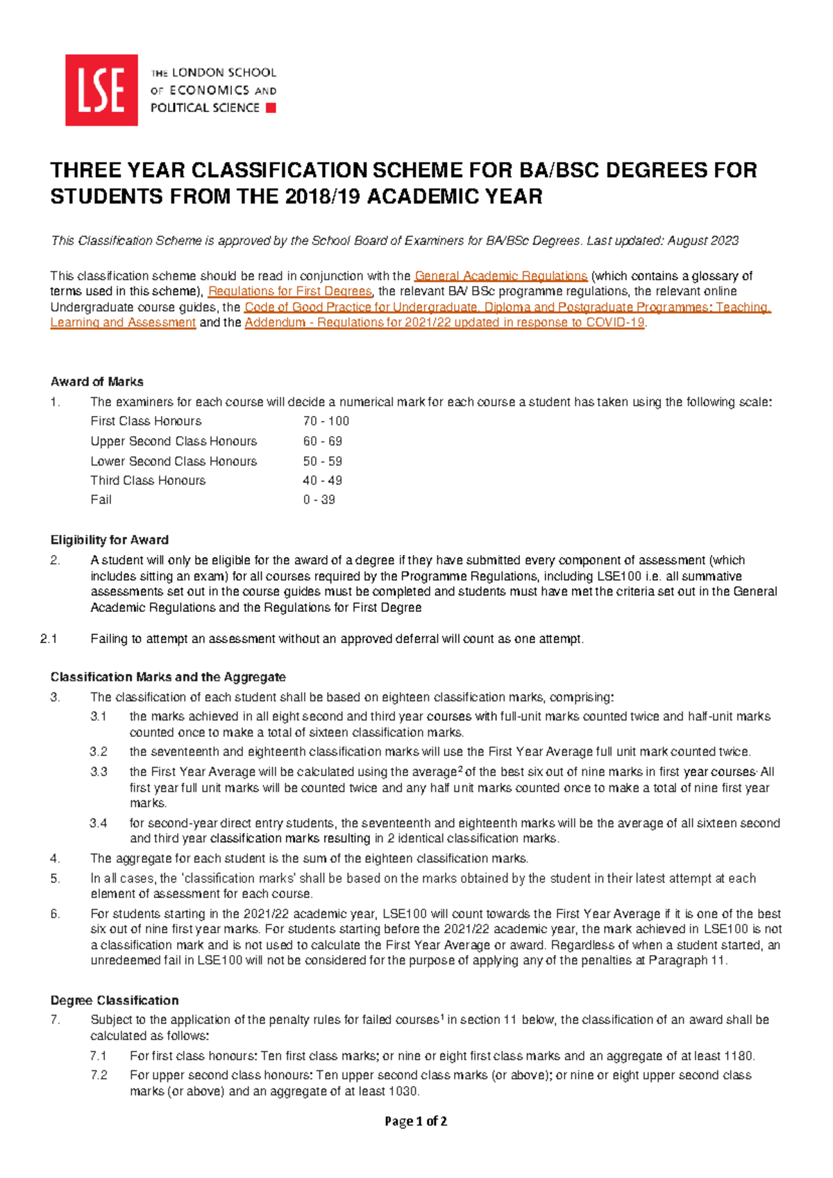 BA BSc Three Year scheme for students from 2018 - Page 1 of 2 THREE ...