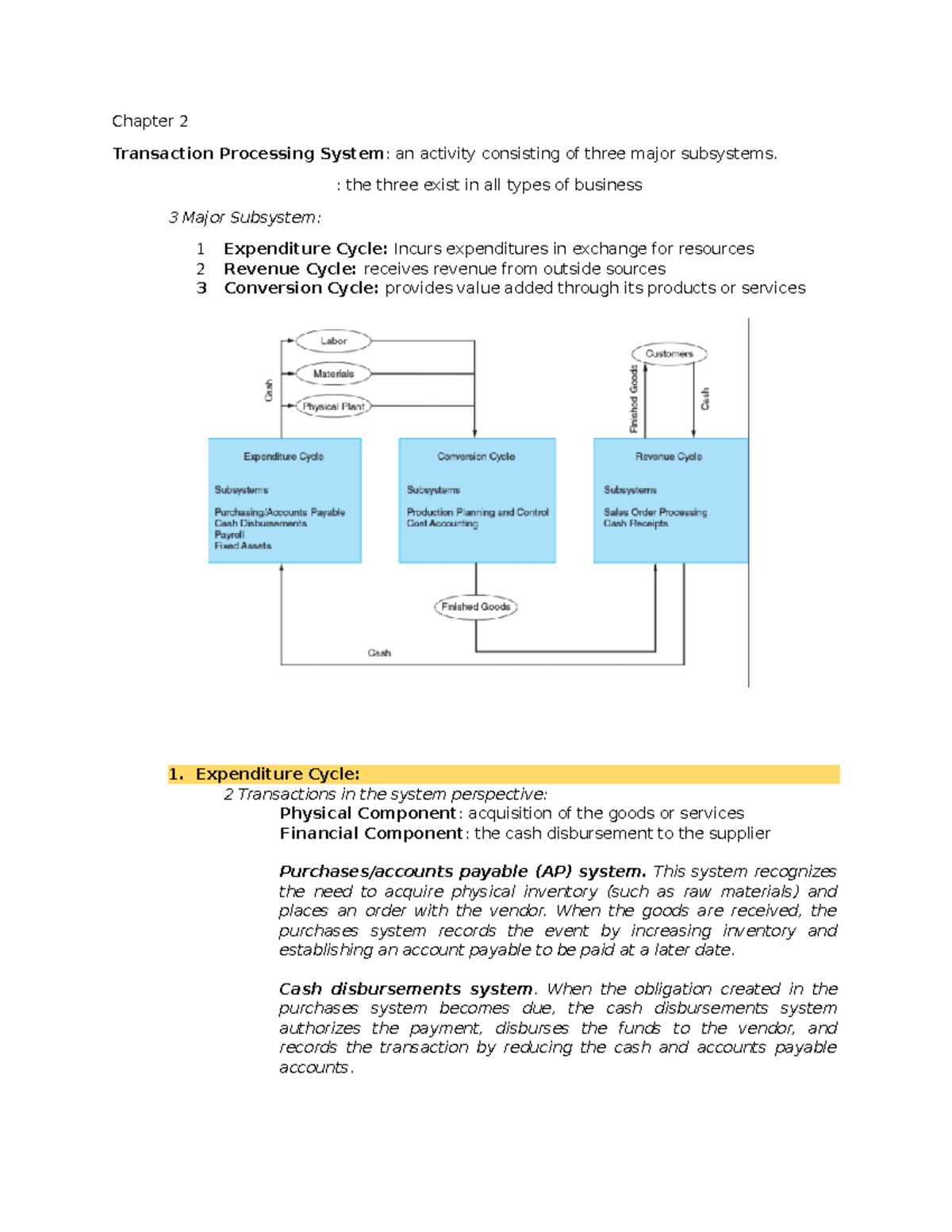 Accounting Information System Chapter 2 Notes Lecture - Chapter 2 