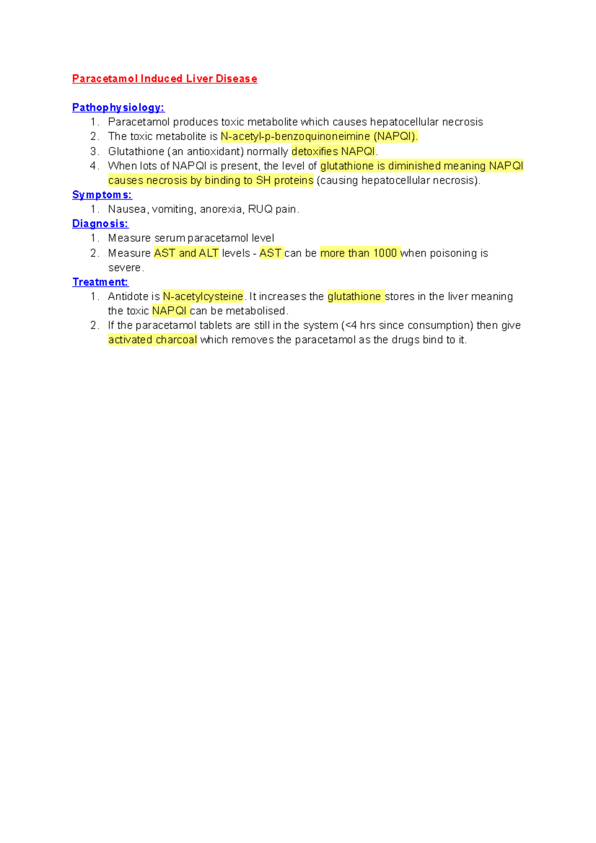 Paracetamol Induced Liver Disease Paracetamol Induced Liver Disease