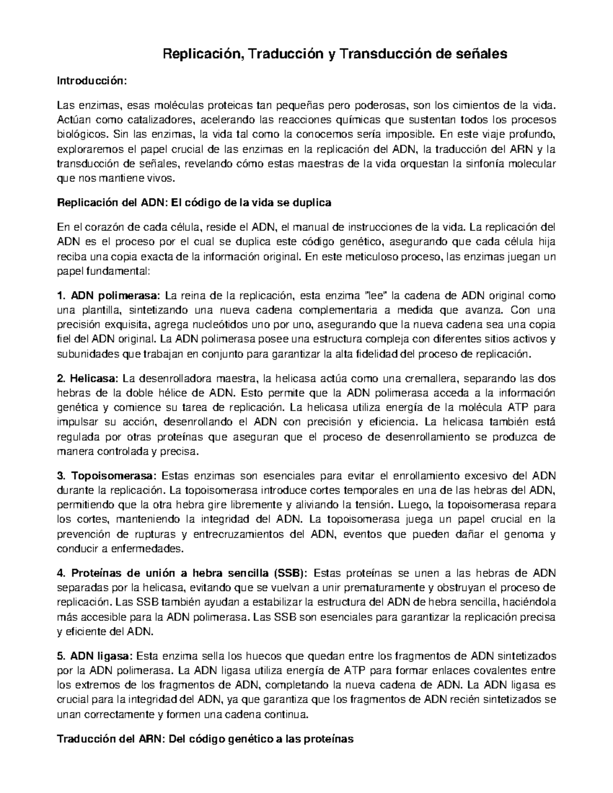 Replicación, Traducción y Transducción - Replicación, Traducción y ...
